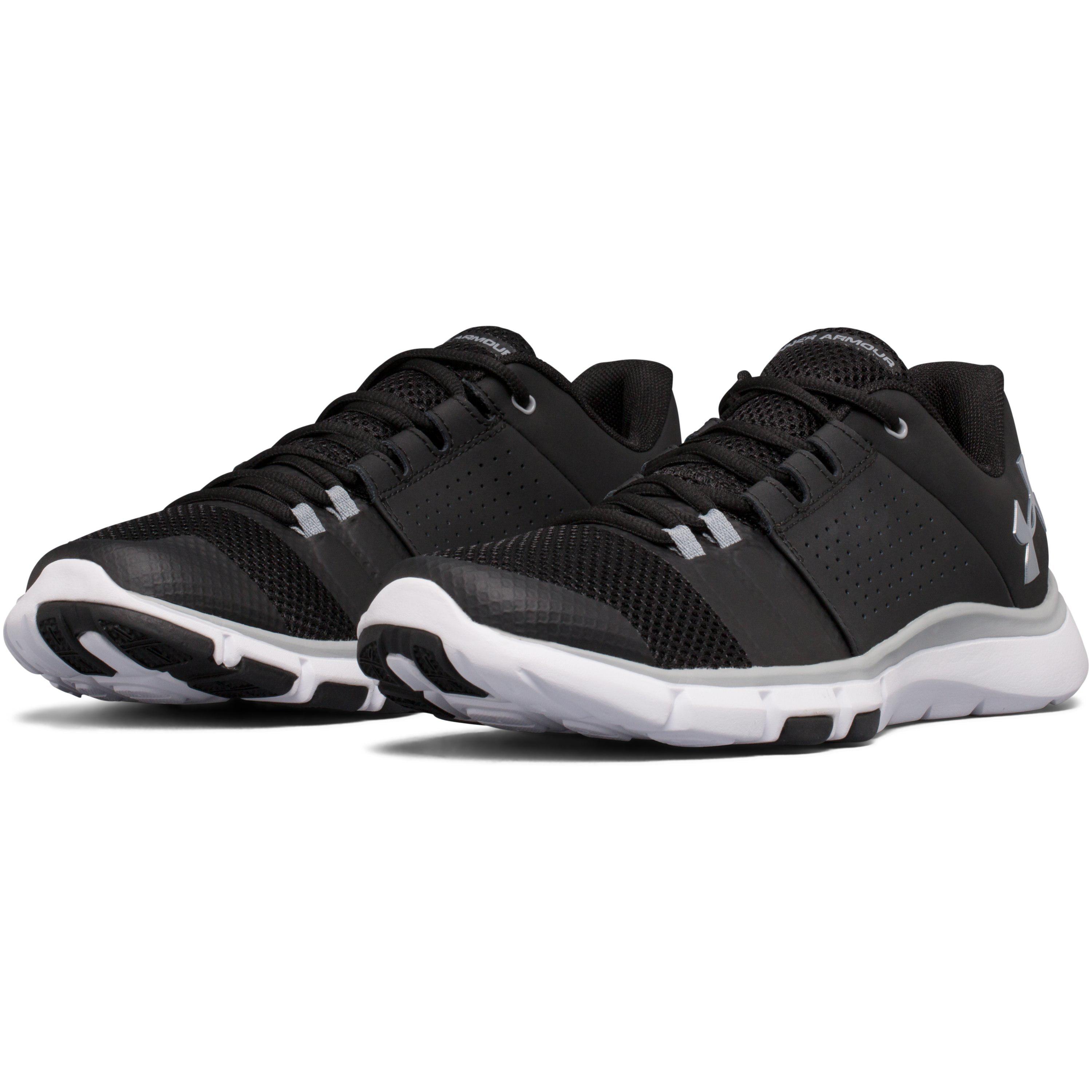 Under Armour Leather Men's Ua Strive 7 â Wide (2e) Training Shoes in Black /White (Black) for