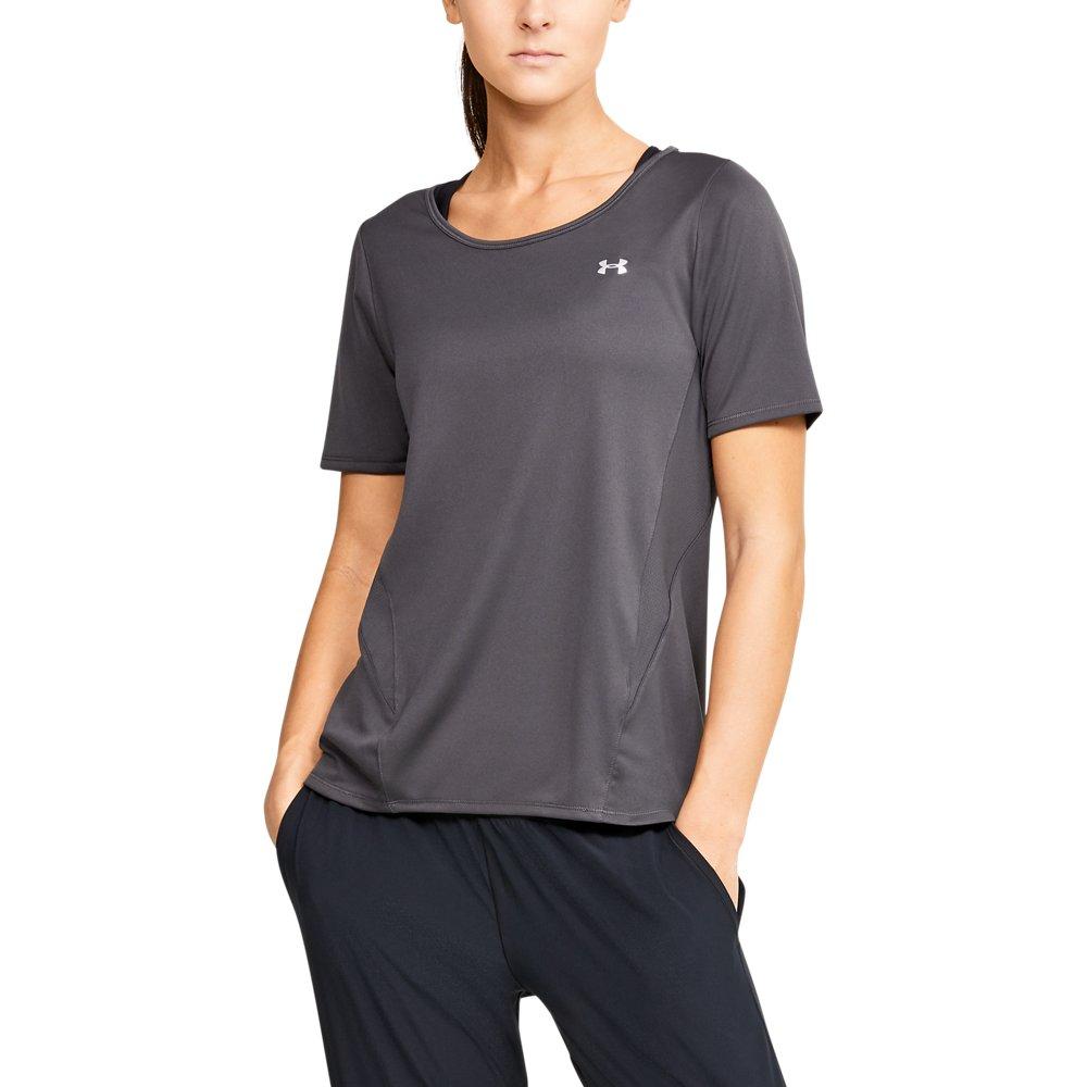 Under Armour Synthetic Ua Sun Armour 1/2 Sleeve (jet Gray/metallic