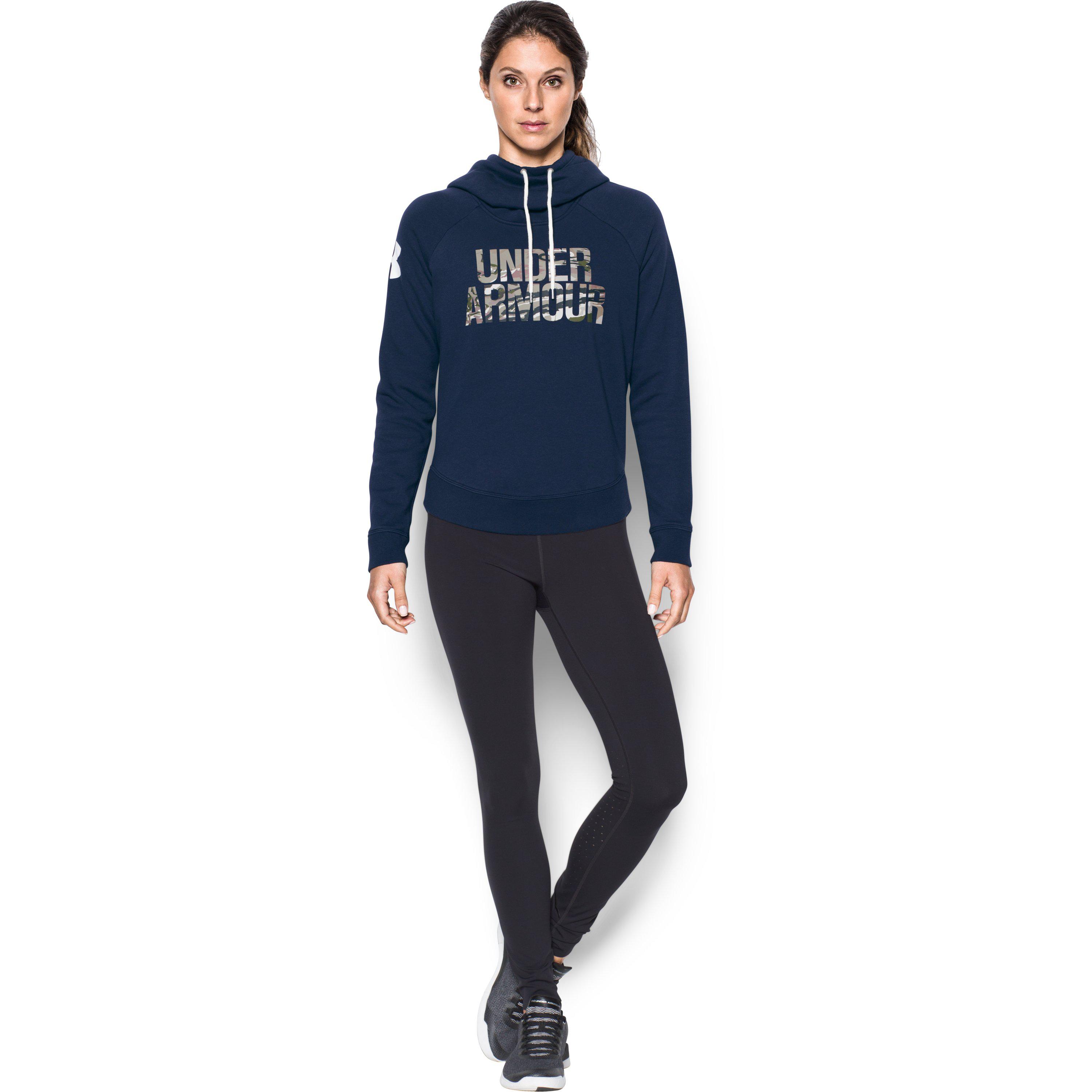 under armour women's favorite fleece camo logo hoodie