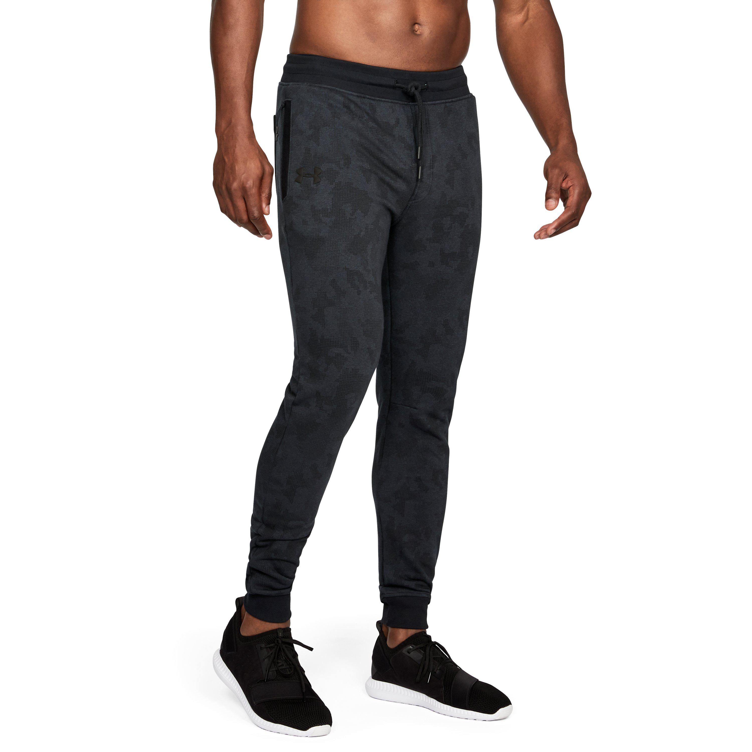 ua microthread fleece patterned stacked joggers