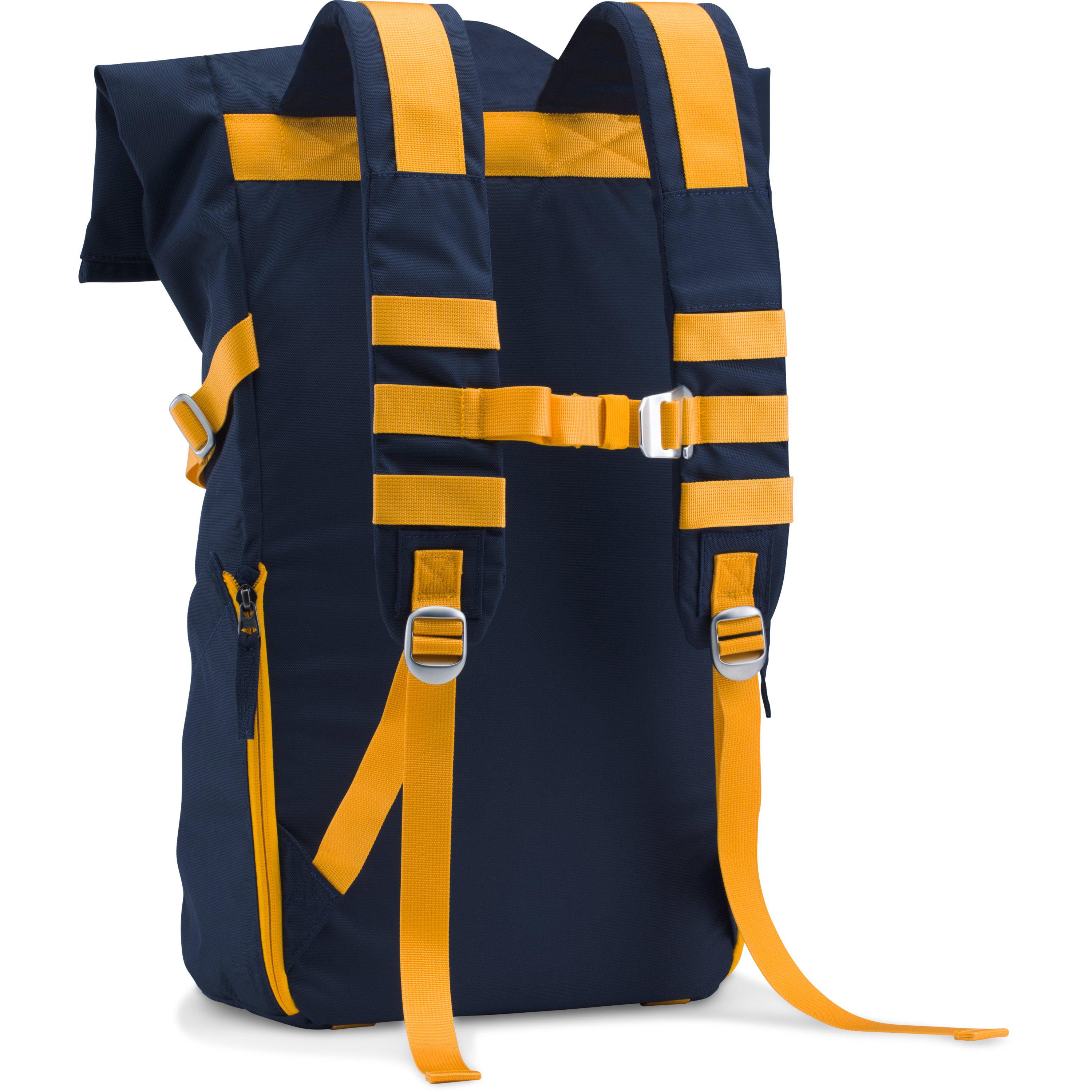 blue and yellow under armour backpack