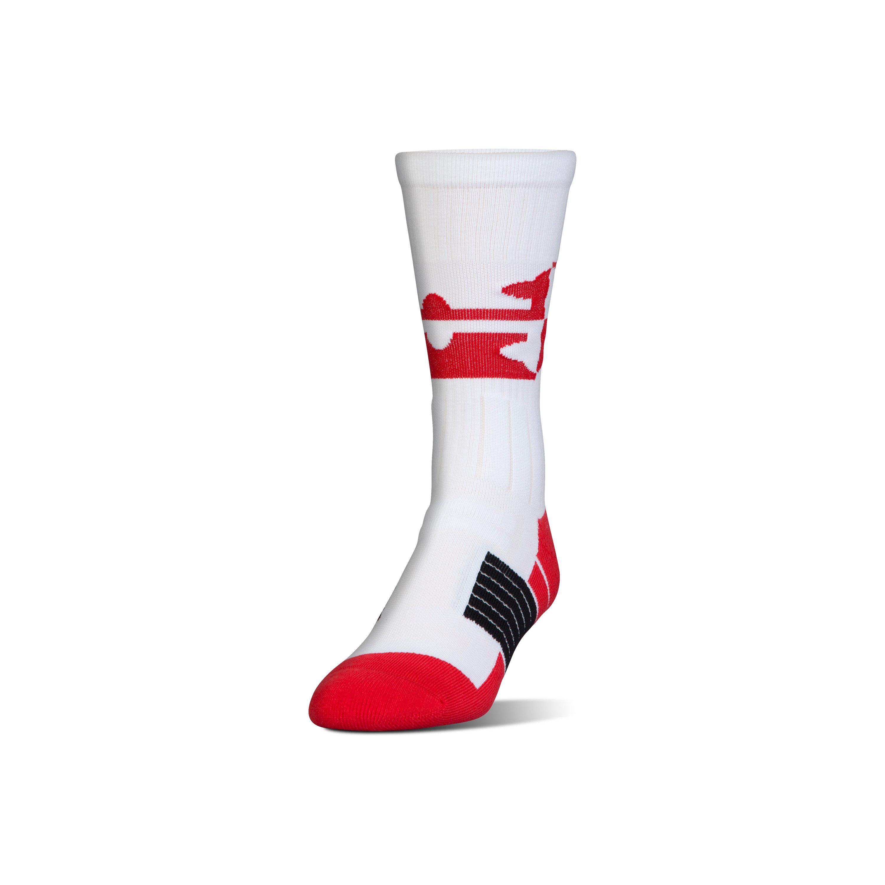 Under Armour Ua Unrivaled Maryland Crew Socks in White/ (Red) for Men