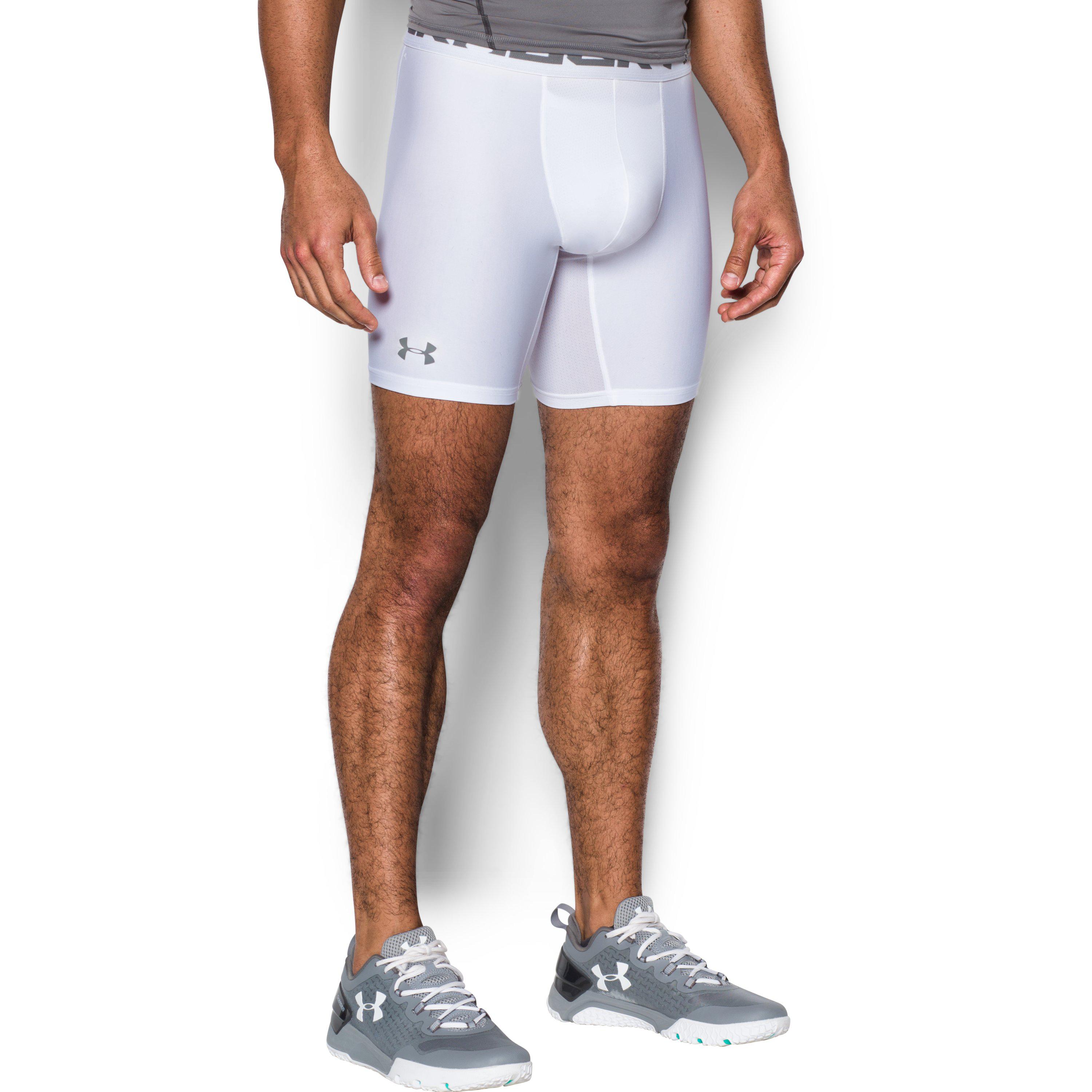 Under Armour Men's Heatgear® Armour Compression Shorts W/ Cup in White/  (White) for Men | Lyst