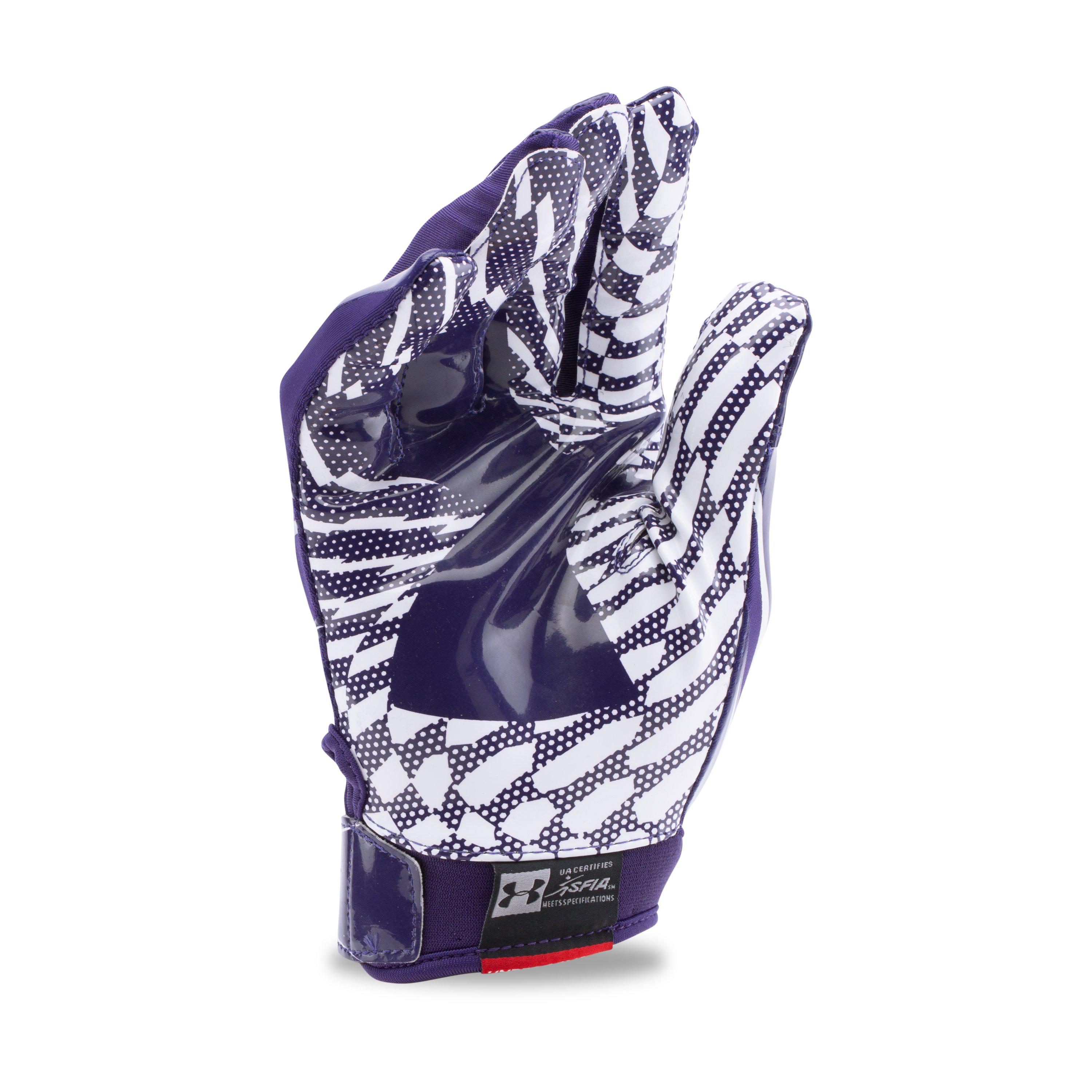 purple under armour football gloves