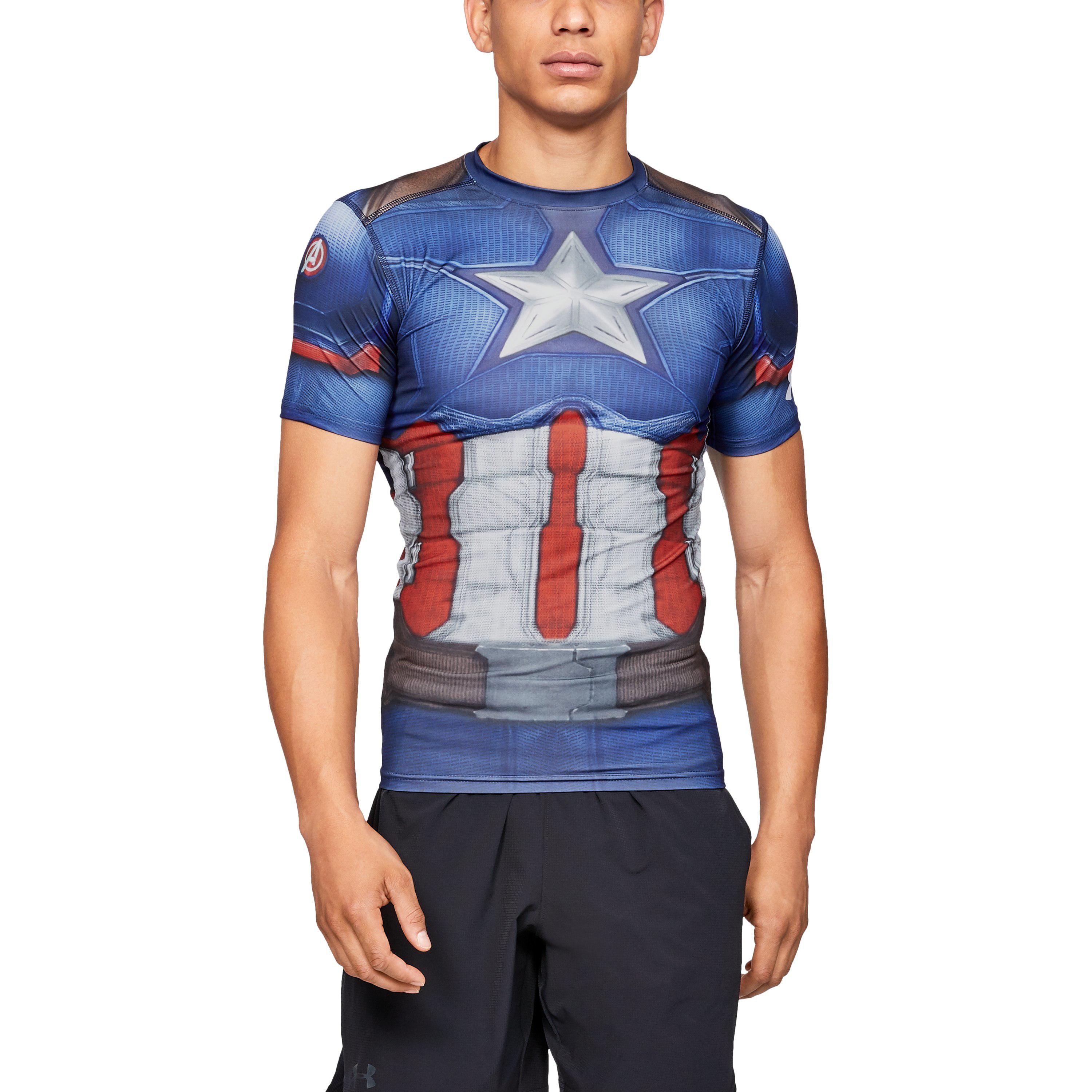 UNDER ARMOUR Mens Captain America Alter Ego Compression Shirt NWT 1244399 $45 XL