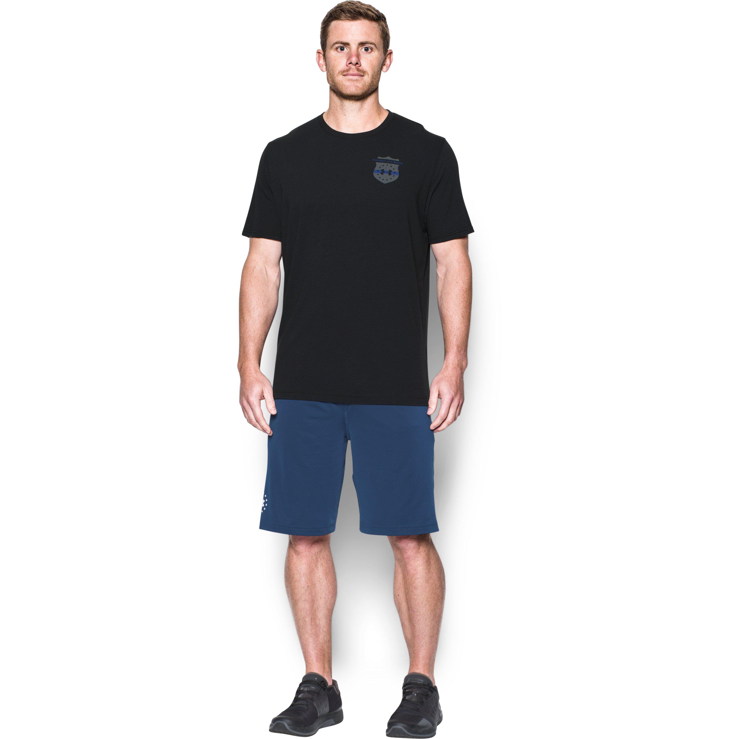 Under Armour Men's Ua Freedom Thin Blue Line T-shirt in Black for Men | Lyst