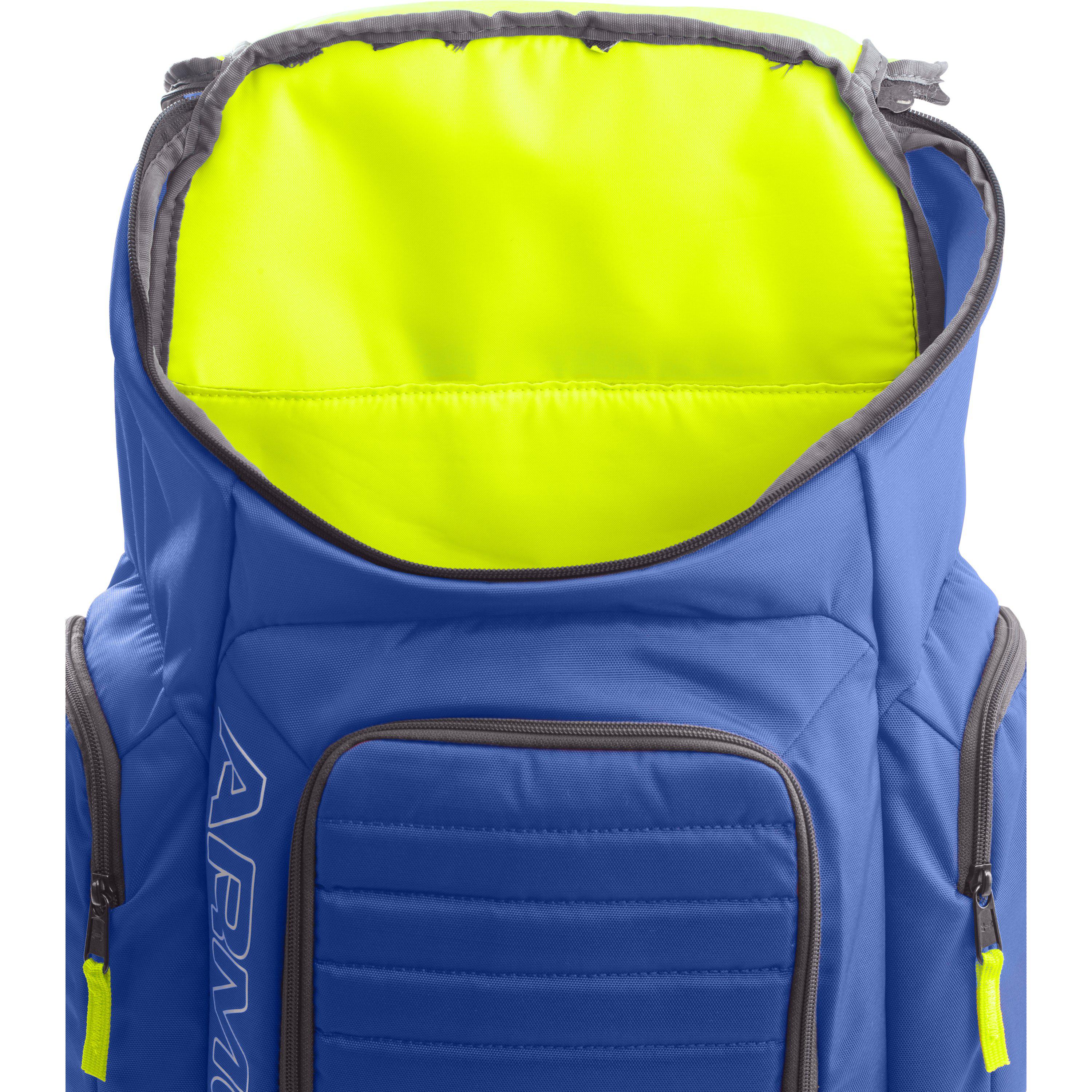 blue and yellow under armour backpack