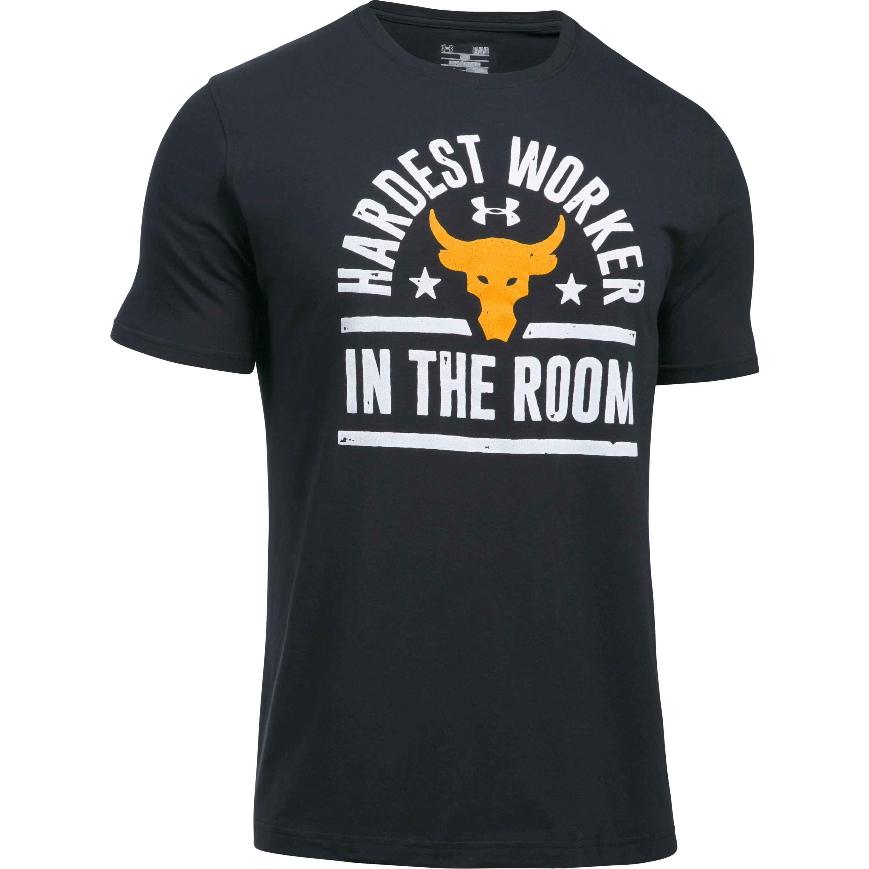 Under Armour Cotton Men's Ua X Project Rock Hardest Worker T-shirt in Black  for Men | Lyst