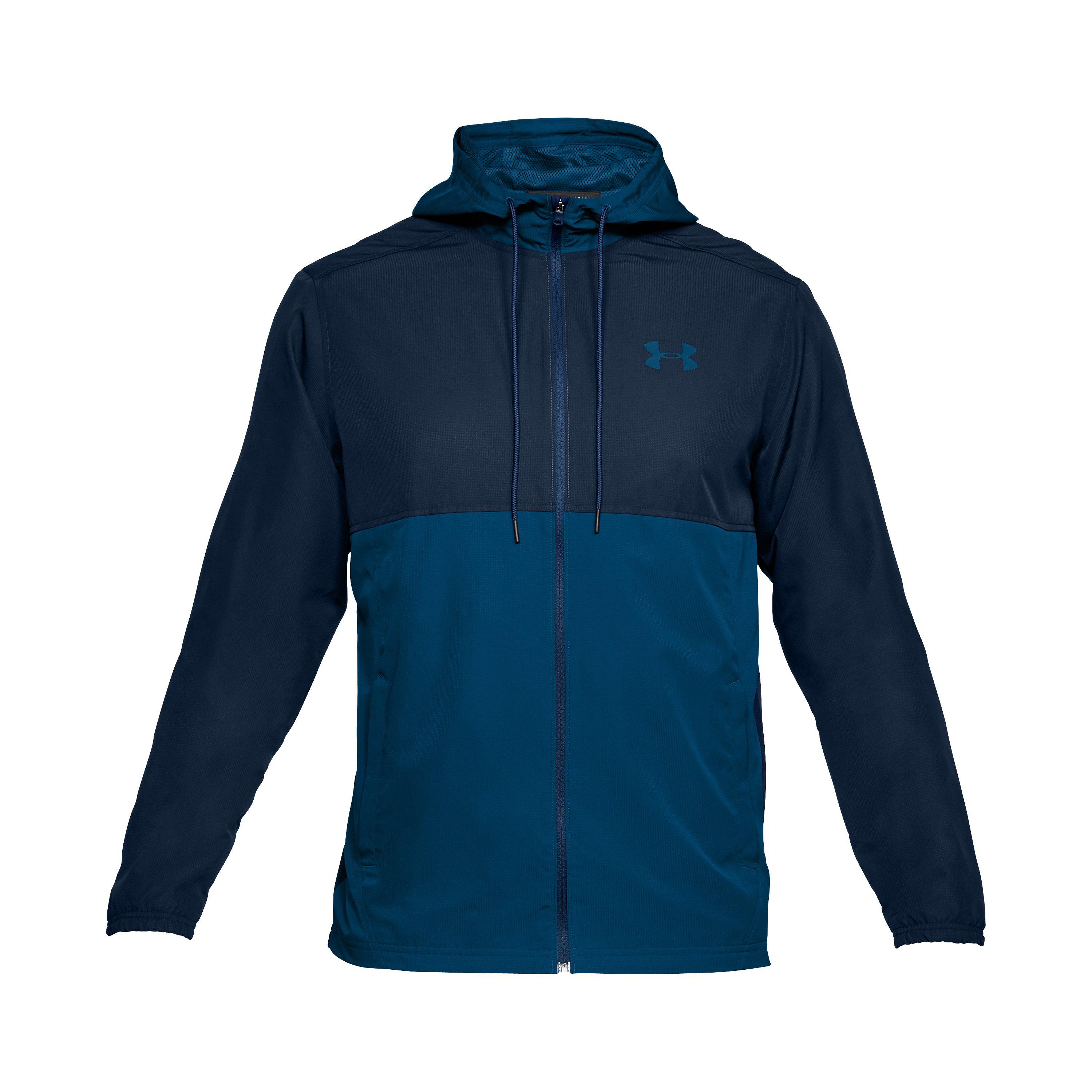 men's ua sportstyle woven full zip hoodie