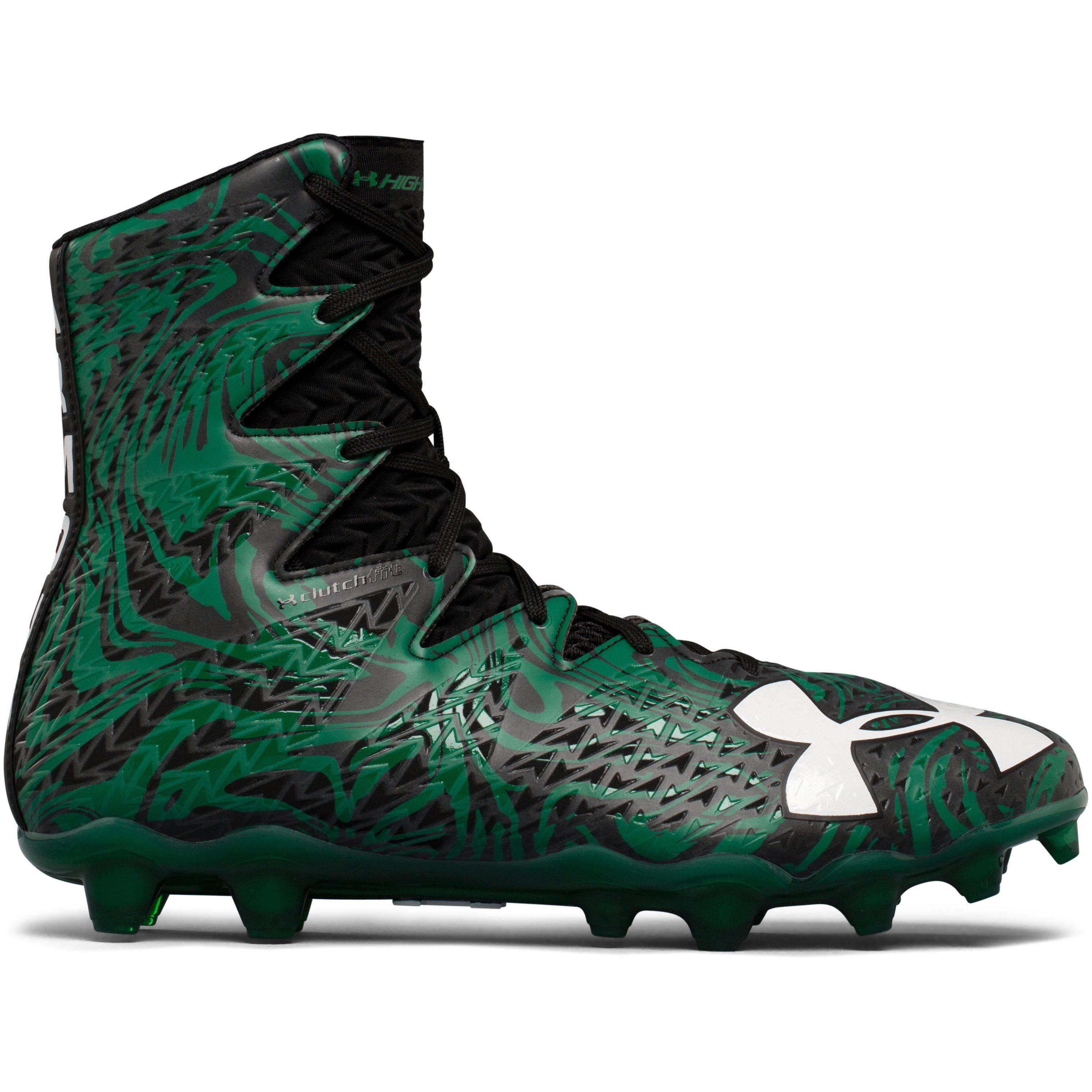 New Mens Under Armour Highlight LUX MC Lacrosse/Football Cleats Green/Black 10 M 