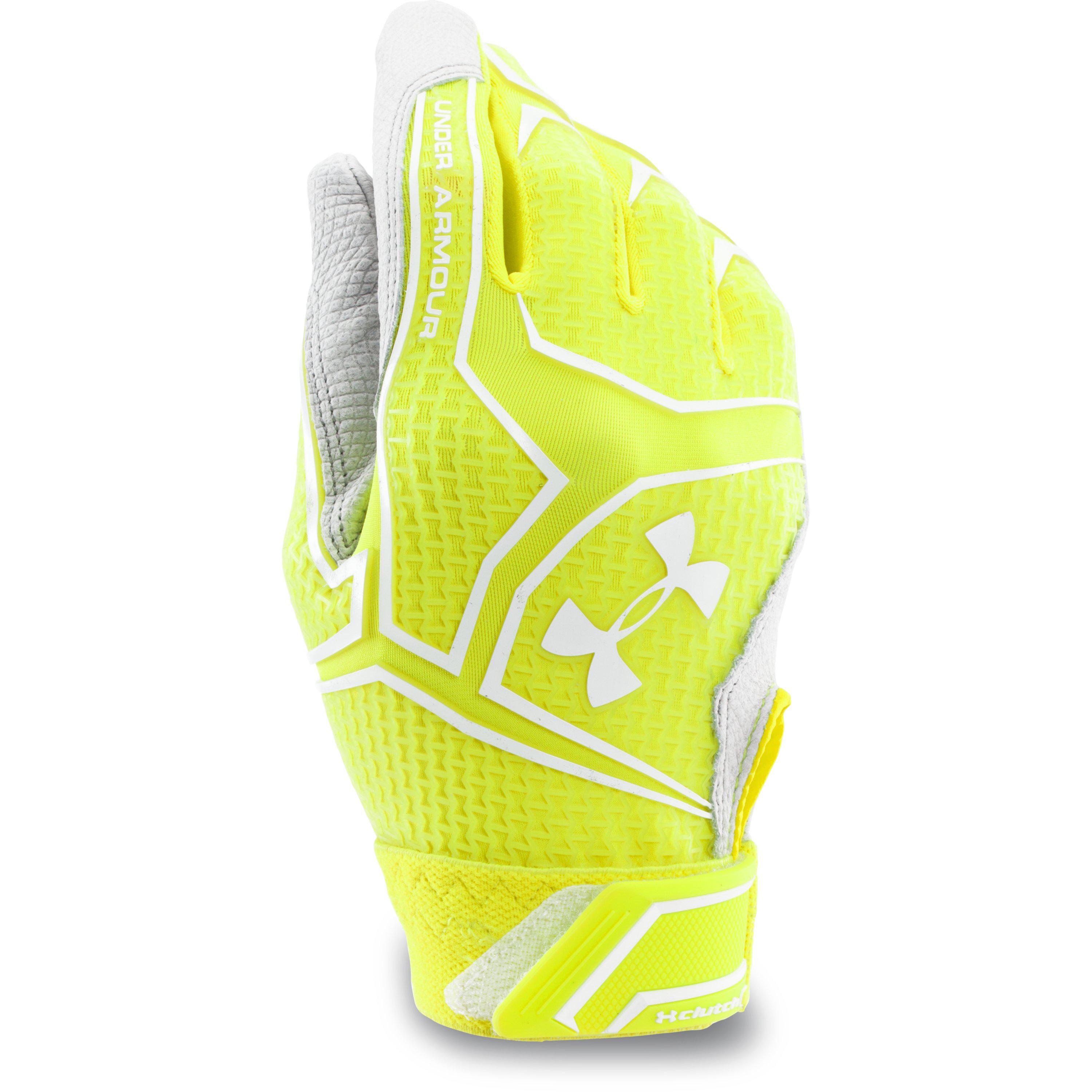 yellow under armour football gloves