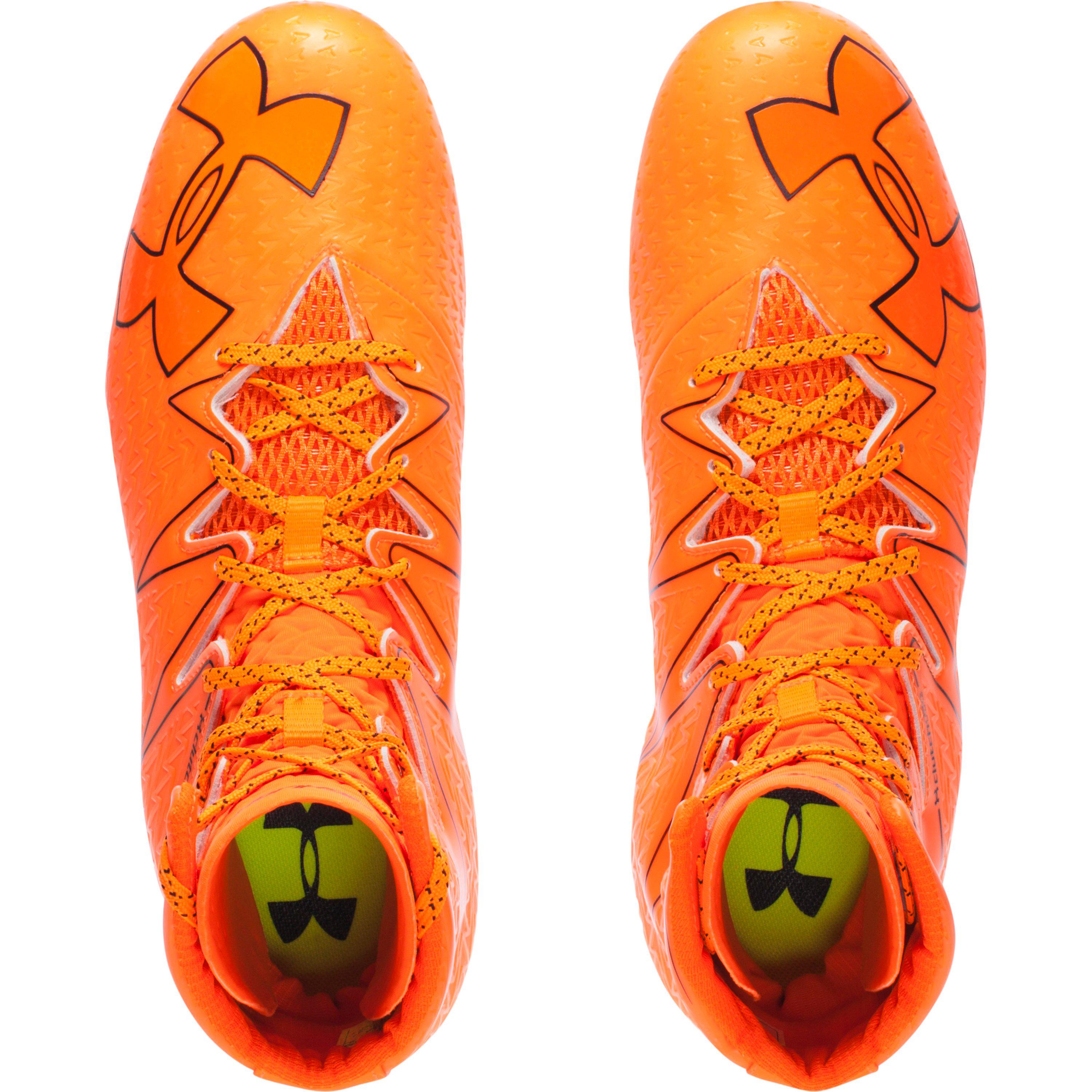 orange under armour football cleats