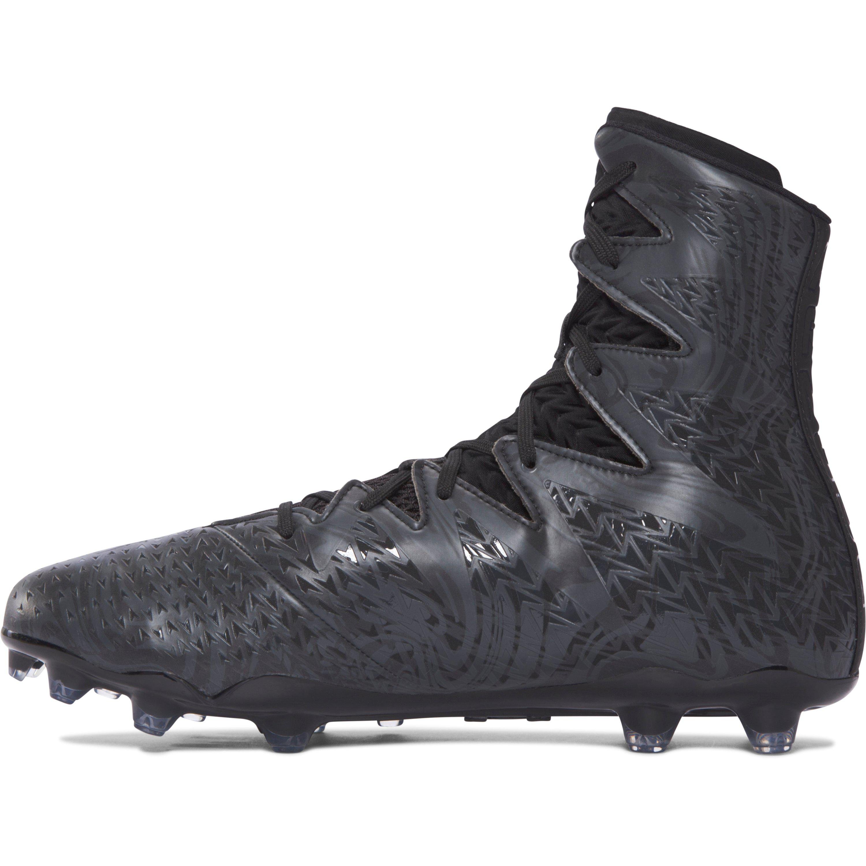 Mens Under Armour High Black High Top Football Cleats Size 15 1287489-001 