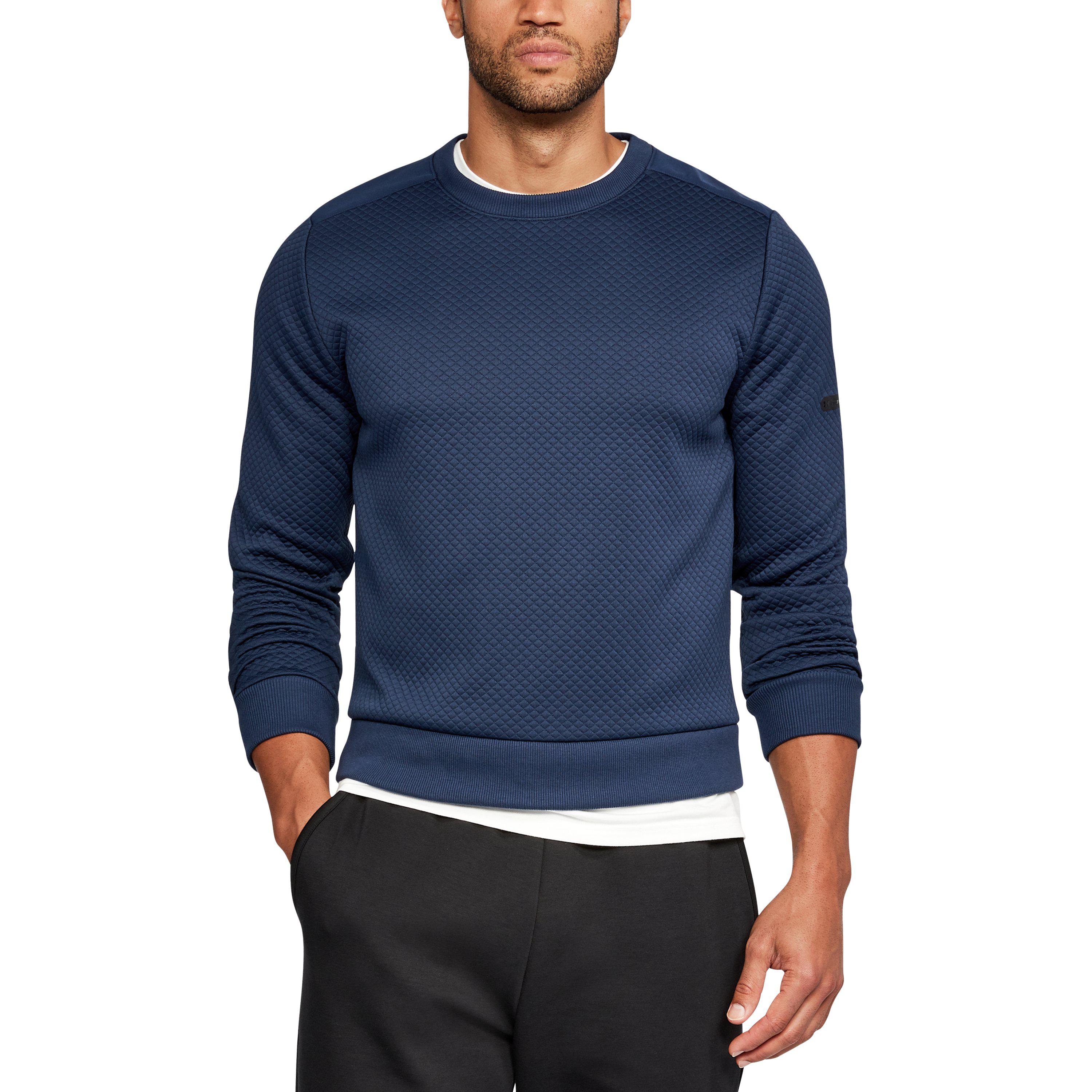 Under Armour Synthetic Men's Ua Unstoppable Textured Crew in Blue for ...