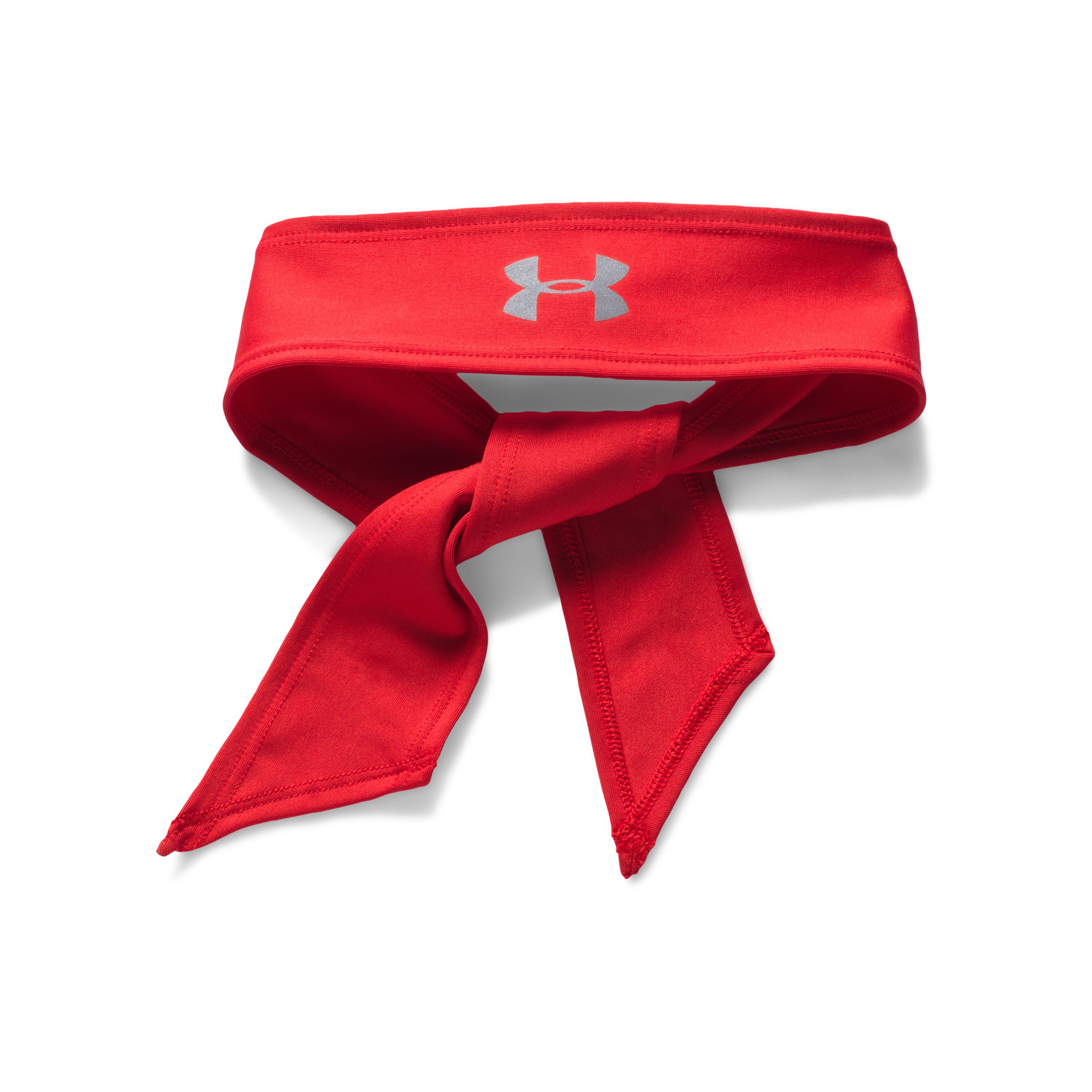 Ua Armour Tie Headband in Red 