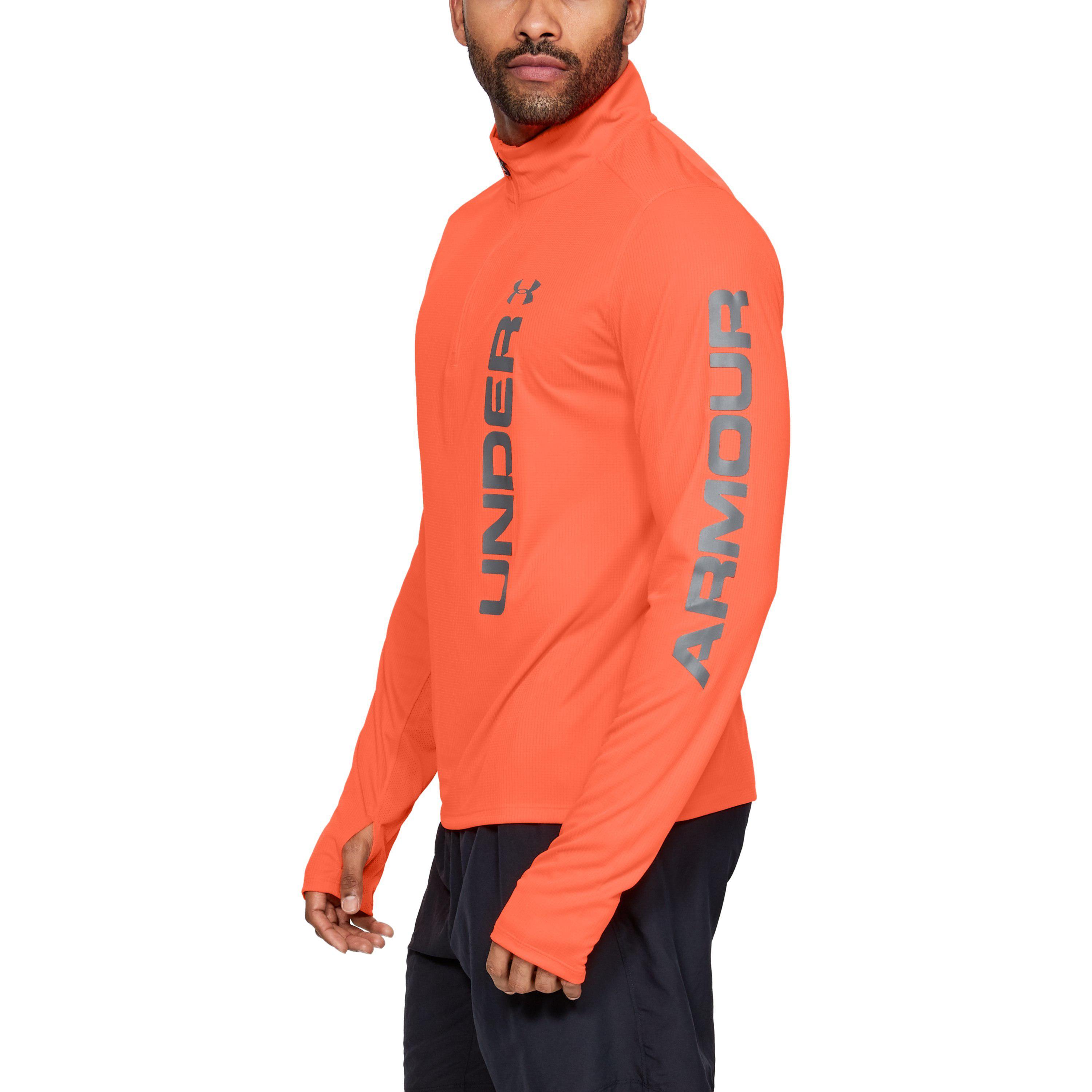 orange under armour hoodie mens