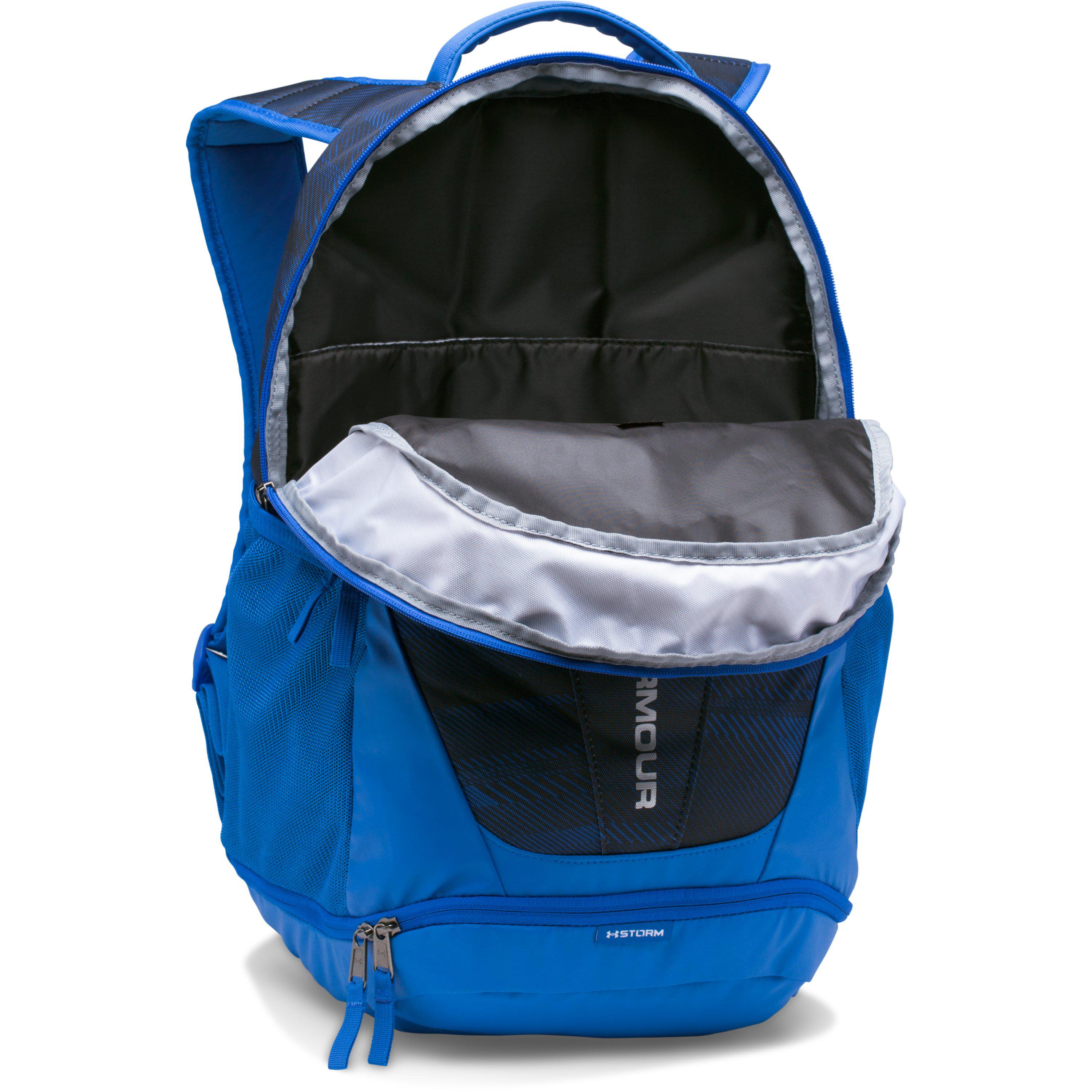 black and blue under armour backpack