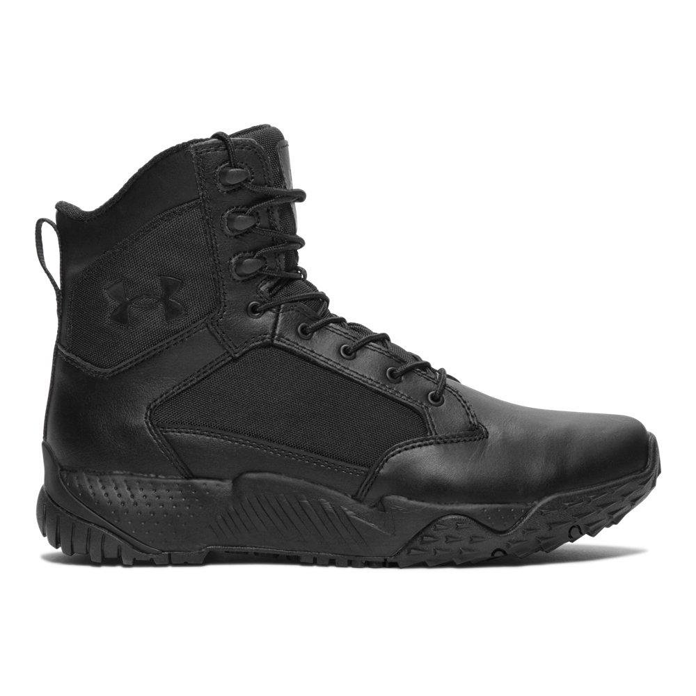 Under Armour Leather Men's Stellar Tactical Sidezip Boots in Black /Black (Black) for Men
