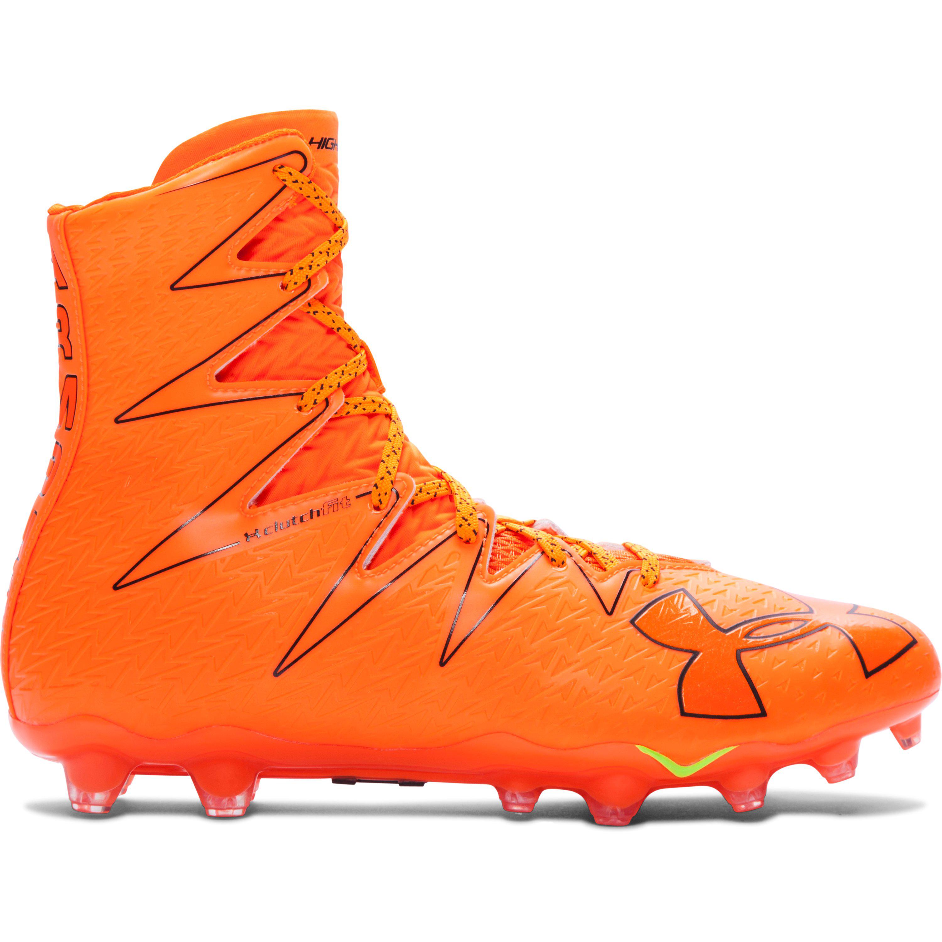 orange under armour football cleats