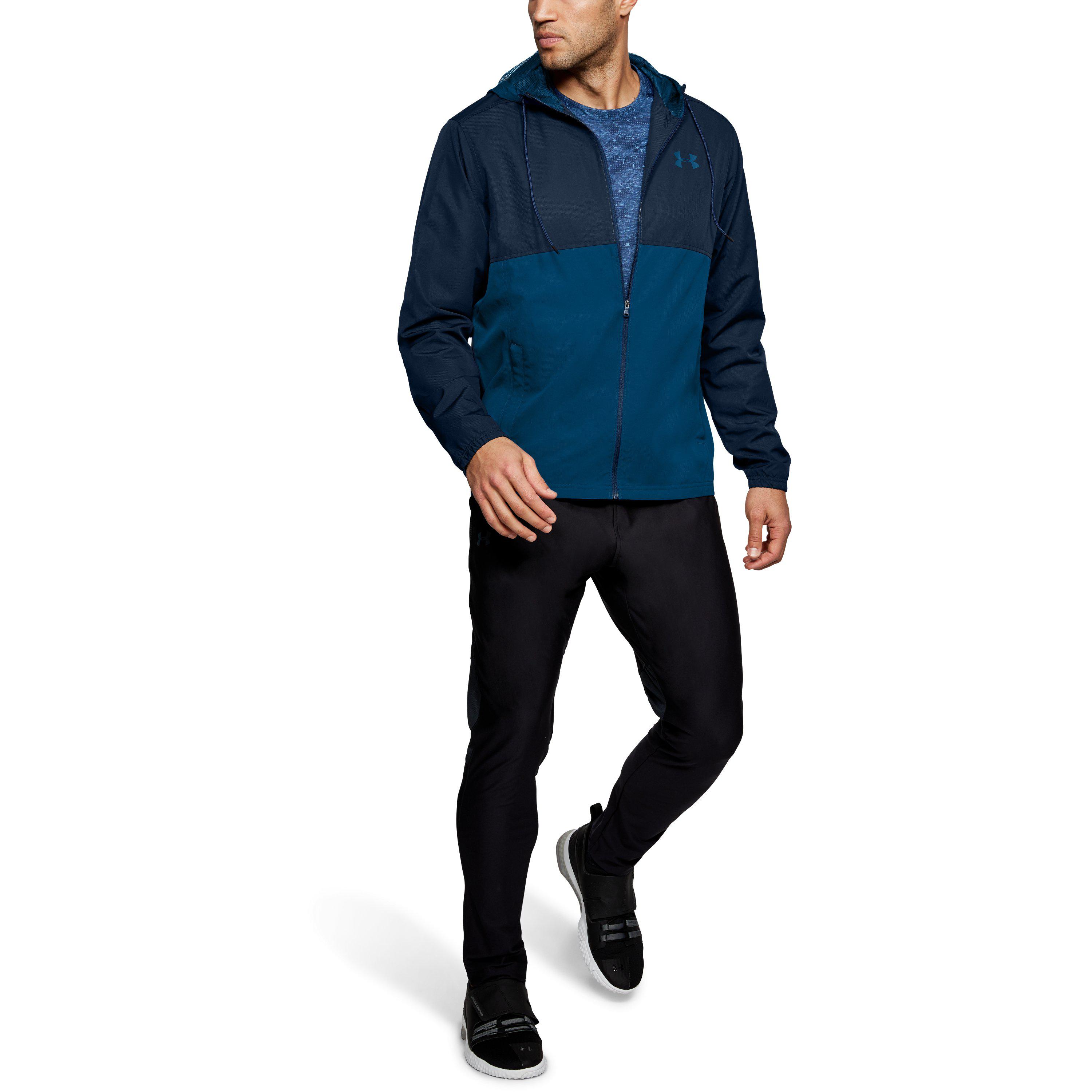 men's ua sportstyle woven full zip hoodie