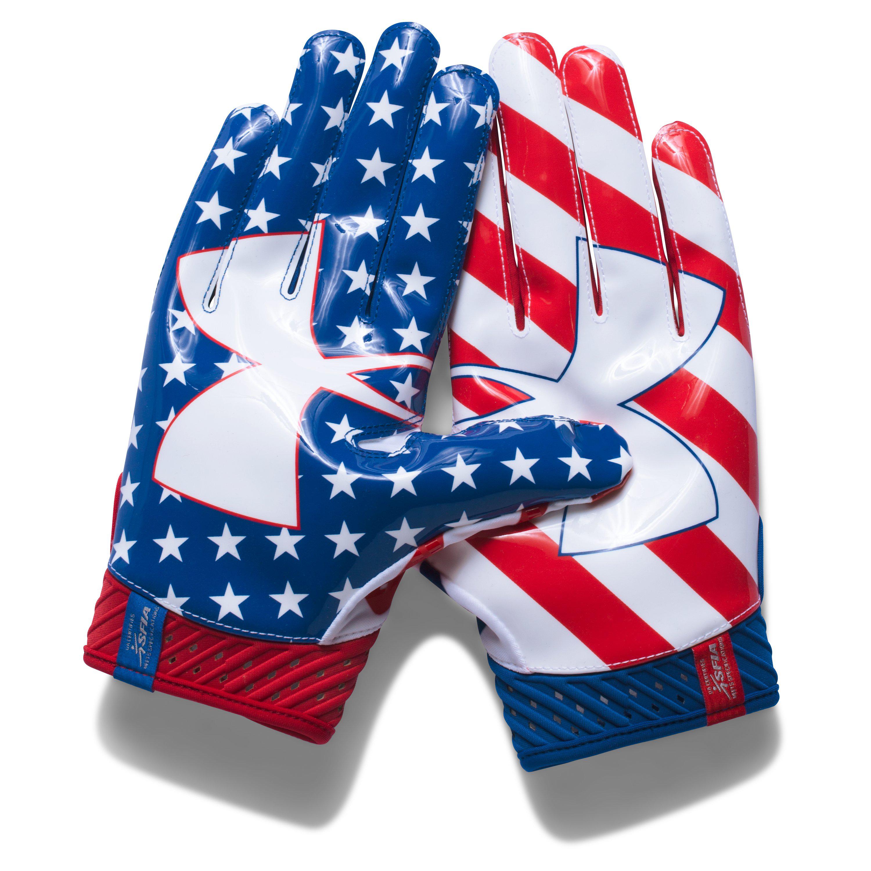 under armour american flag football gloves