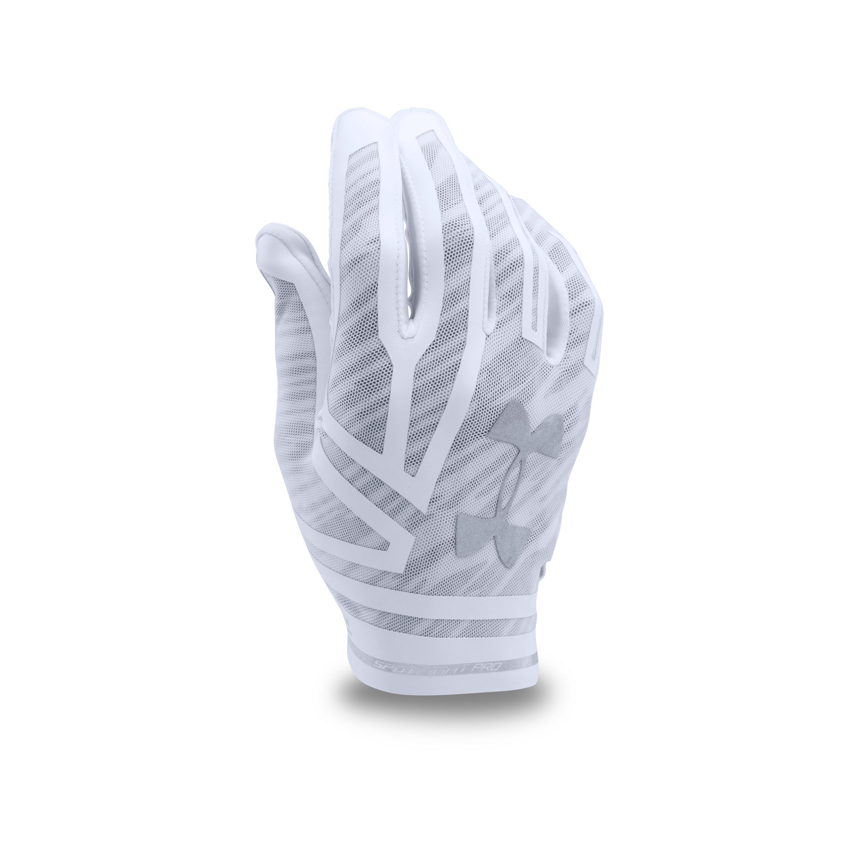 all white under armour football gloves
