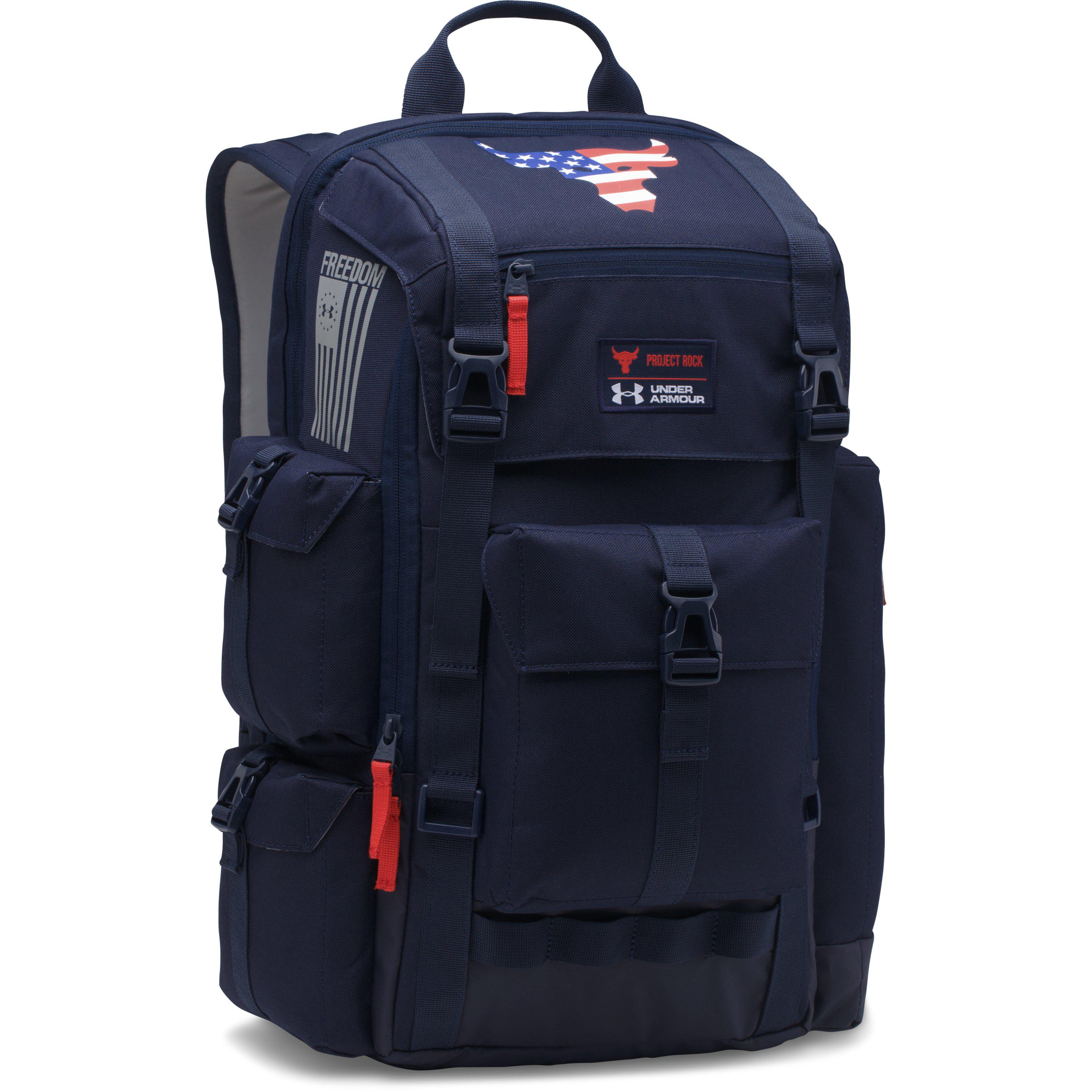 Under Armour Ua X Project Rock Freedom Regiment Backpack in Midnight  Navy/Midnight Navy (Blue) for Men | Lyst