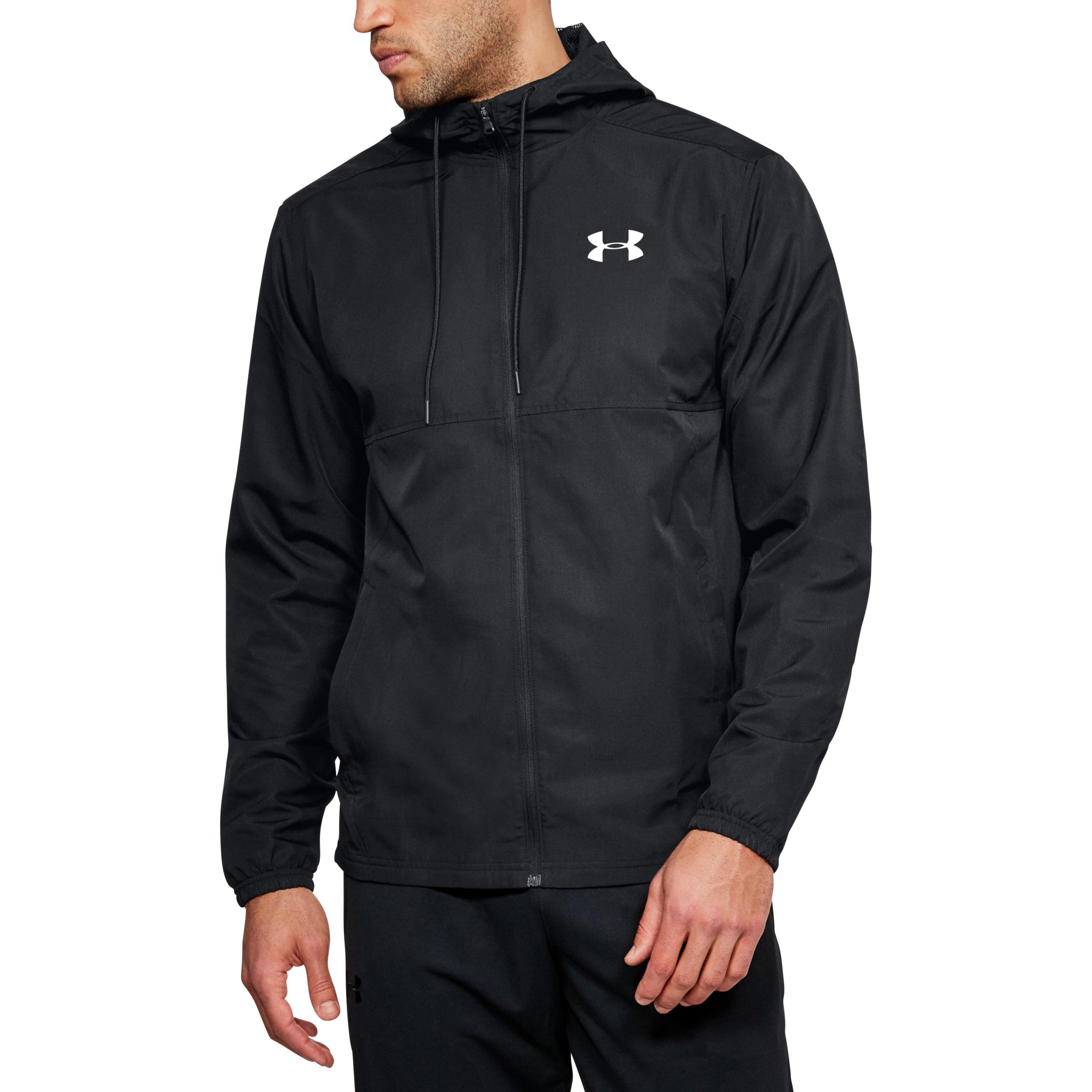 men's ua sportstyle woven full zip hoodie