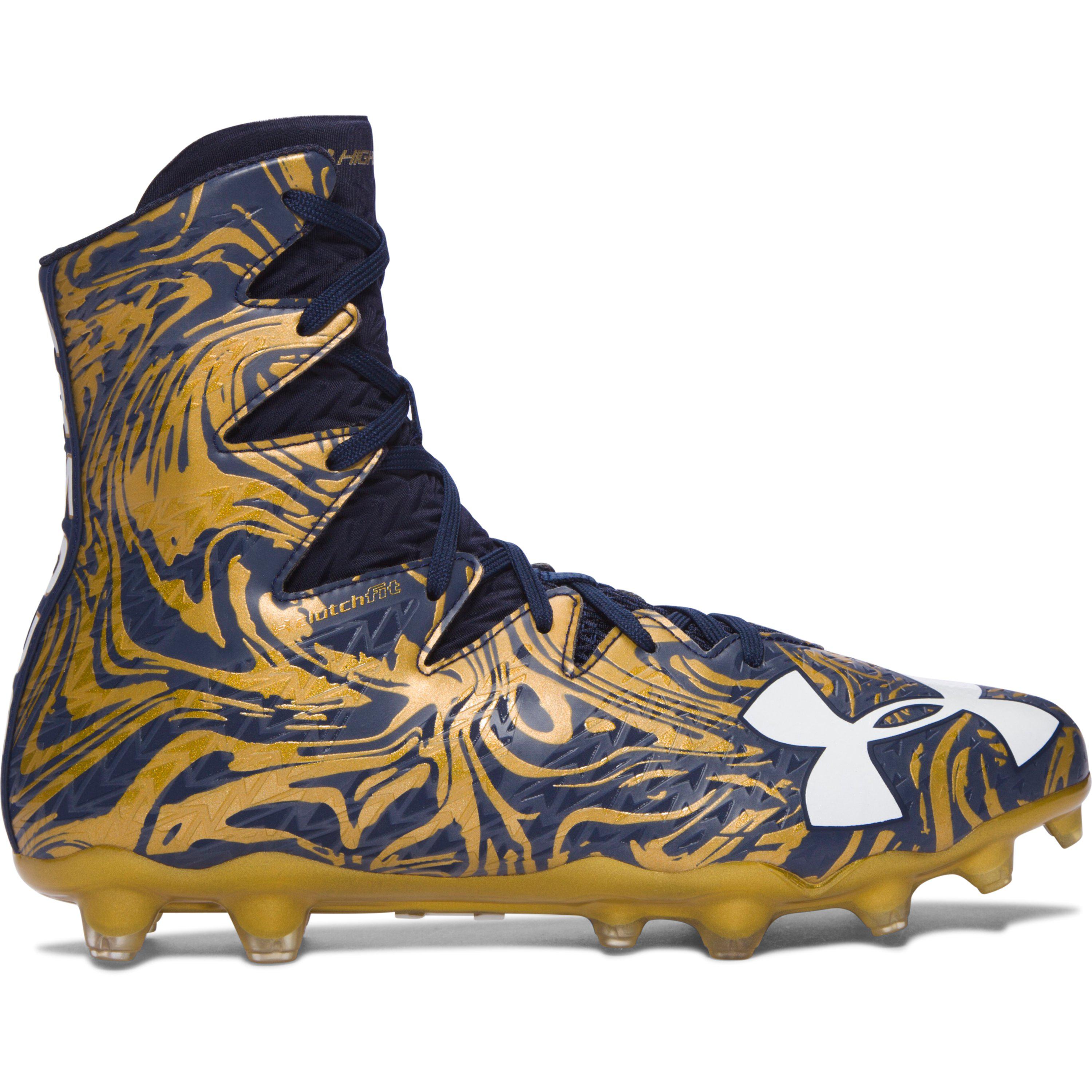 navy blue and yellow football cleats