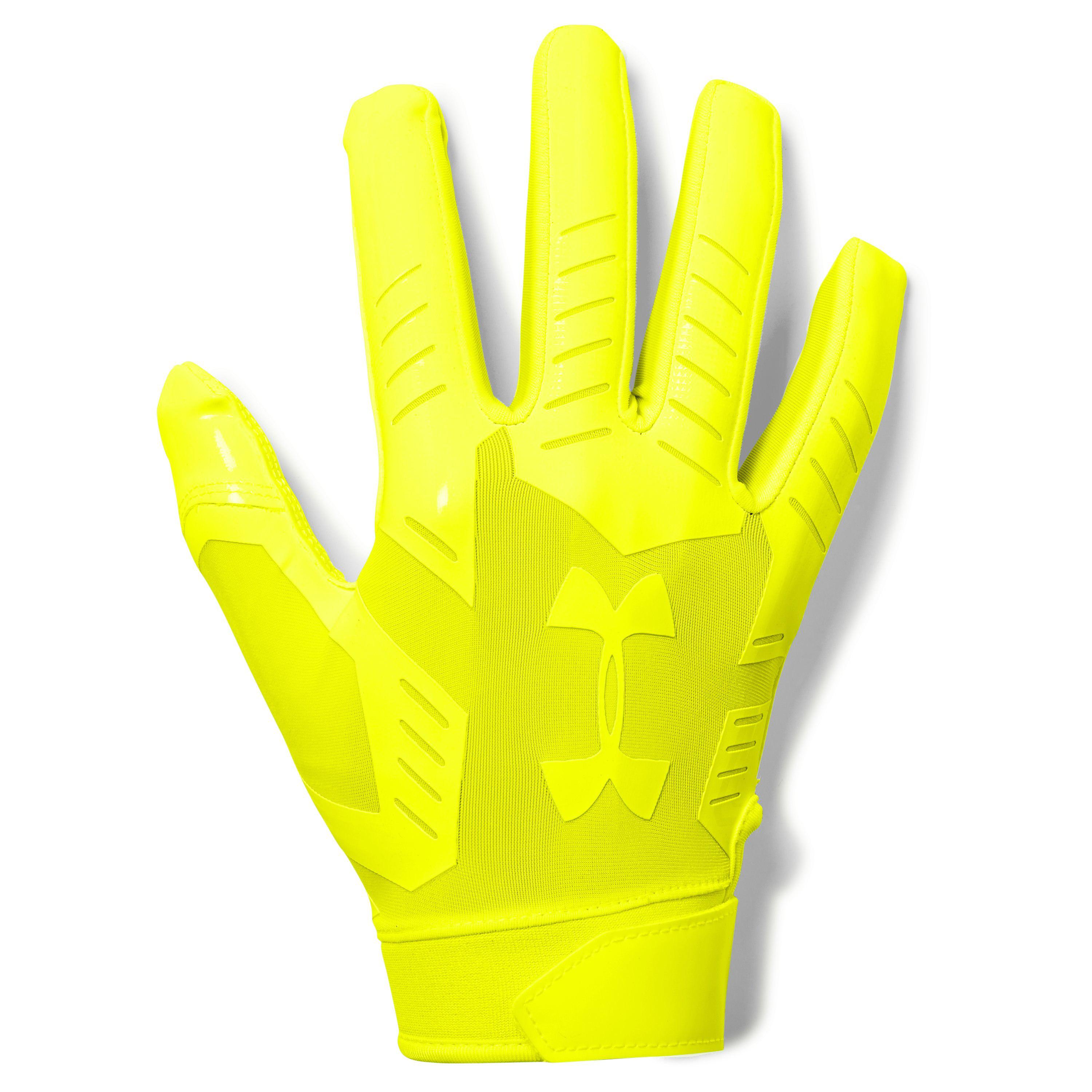 yellow under armour football gloves