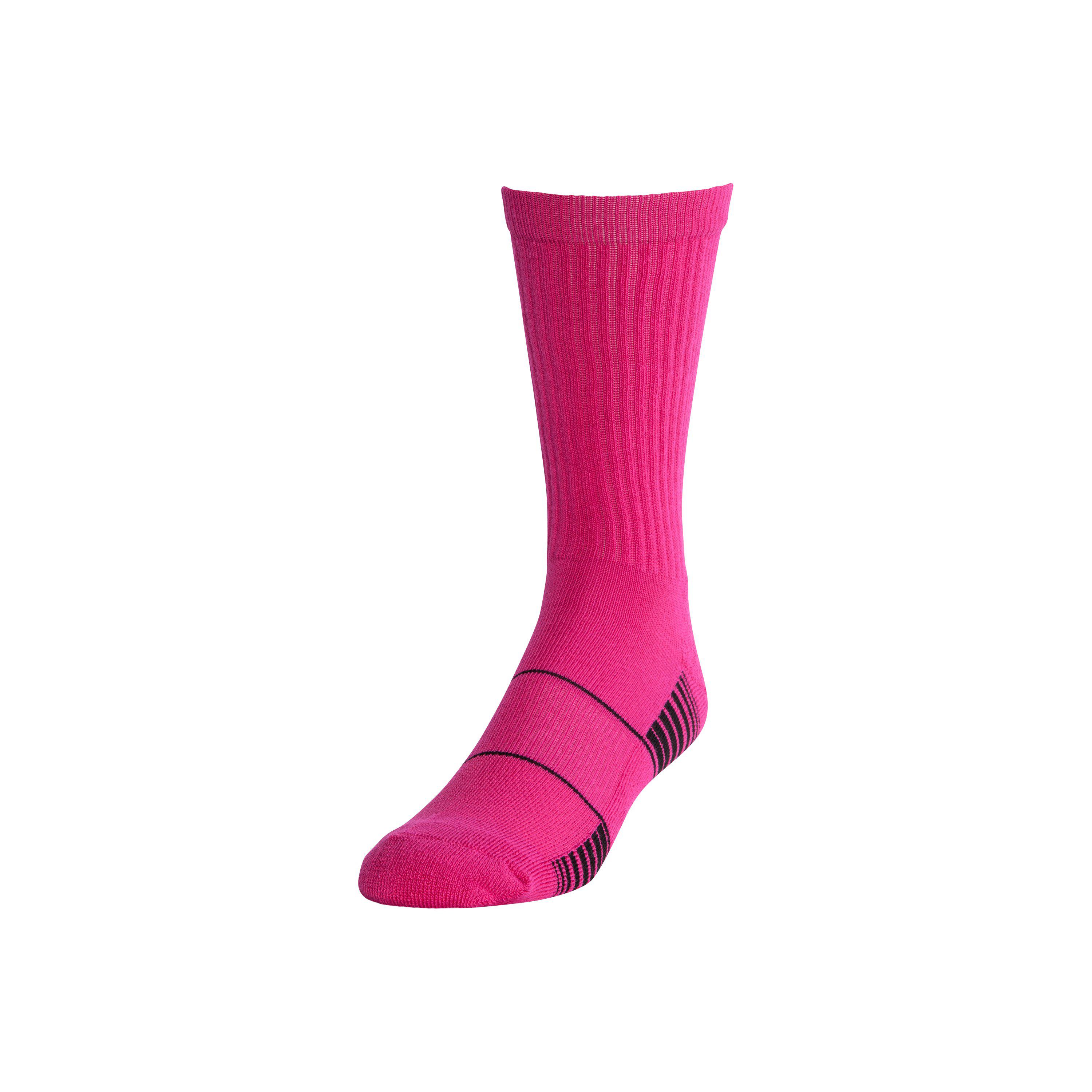 pink under armour soccer socks