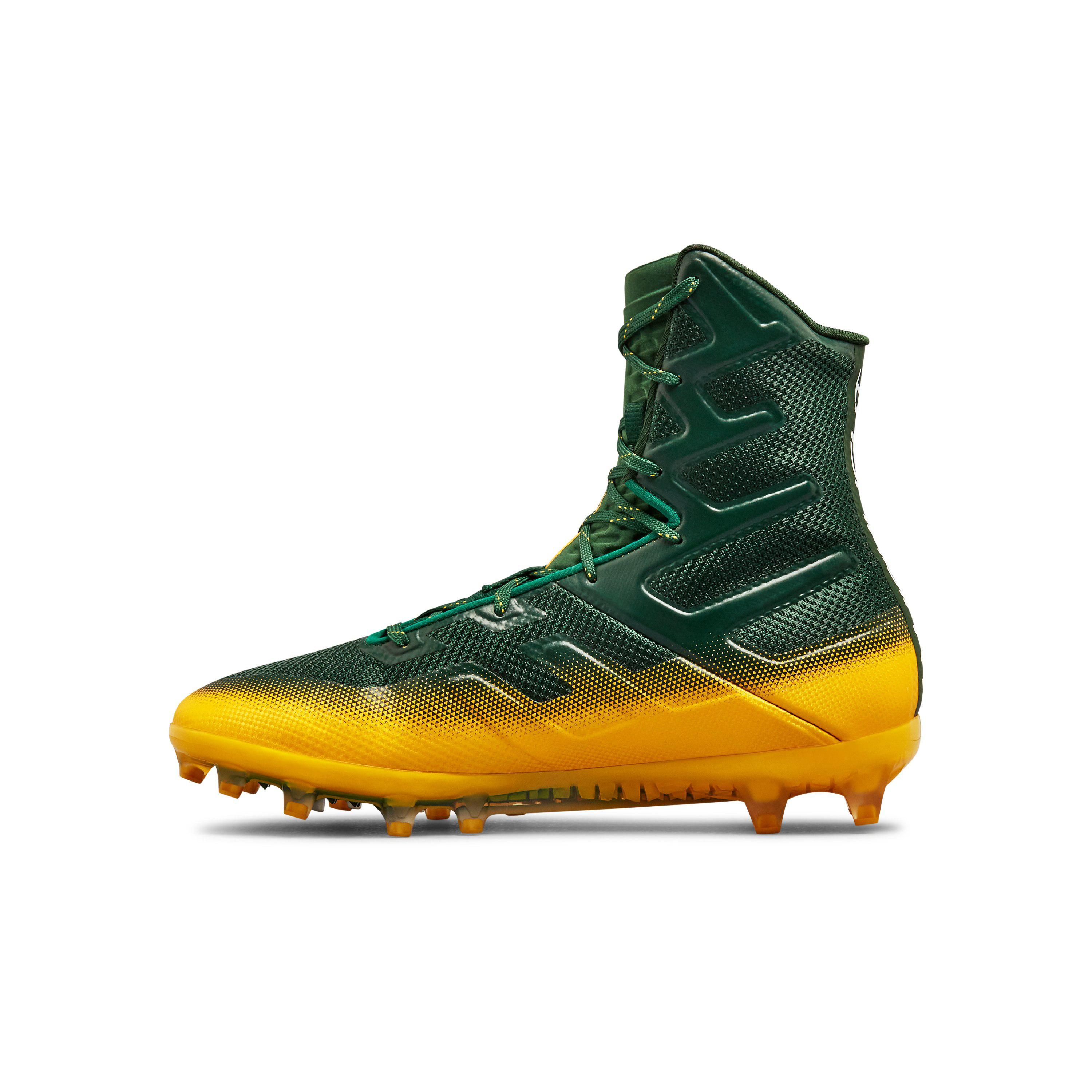 green and yellow football cleats