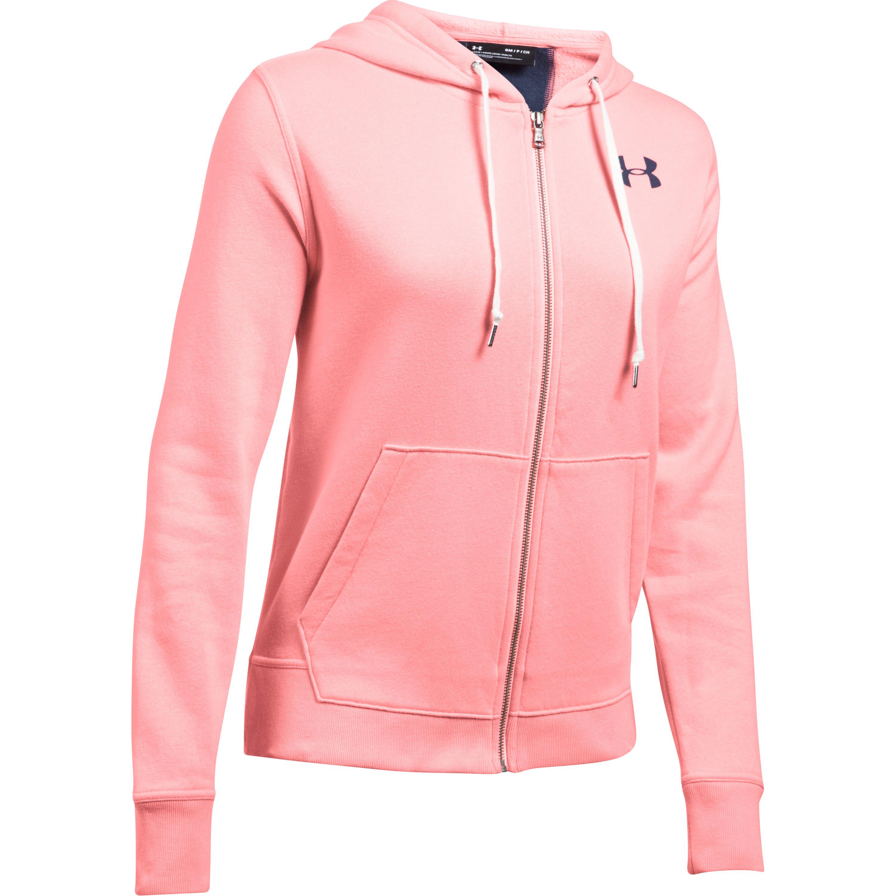 under armour pink zip up hoodie