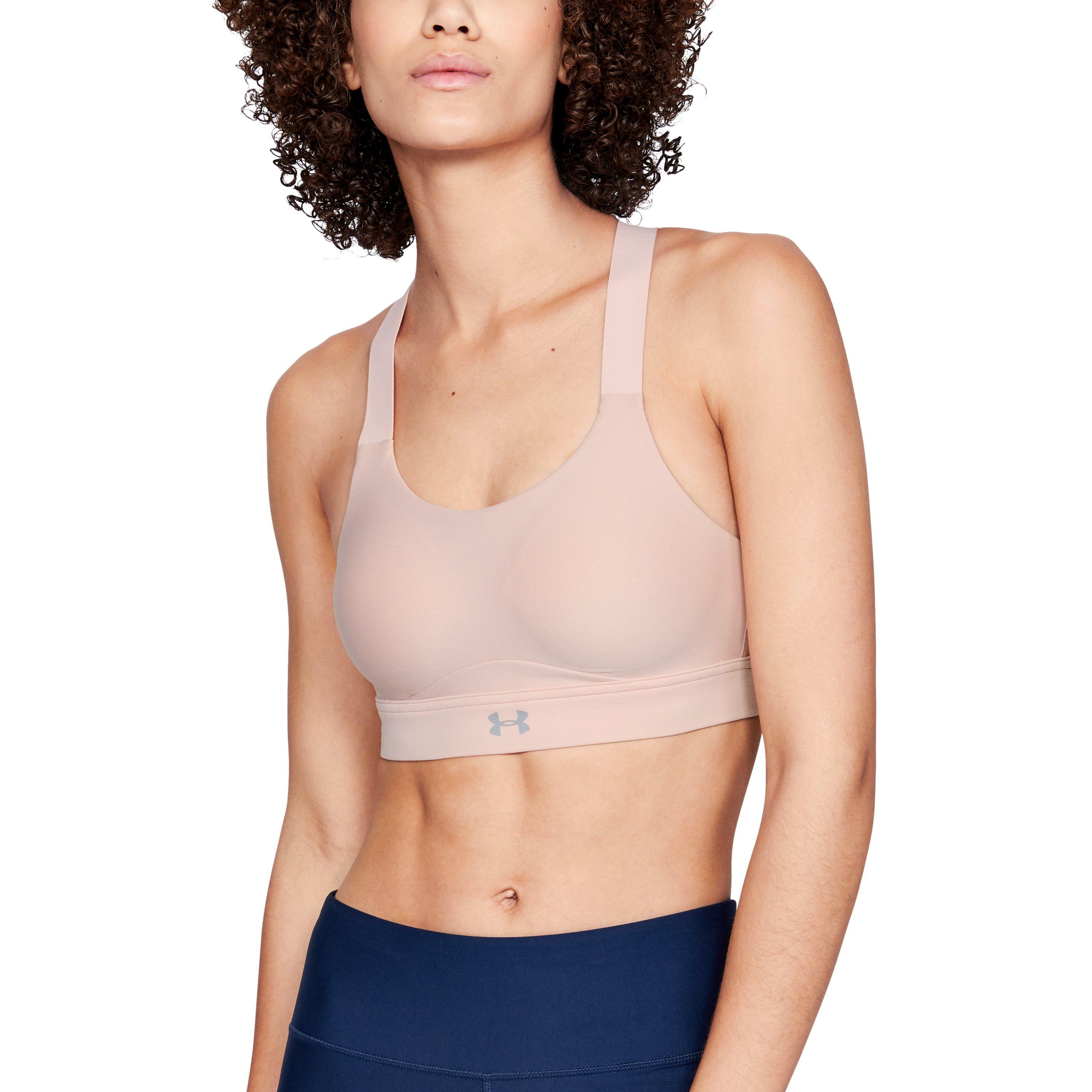 Under Armour Womens Sports Bra High Impact Zip Front Reflective Top 1307227  001