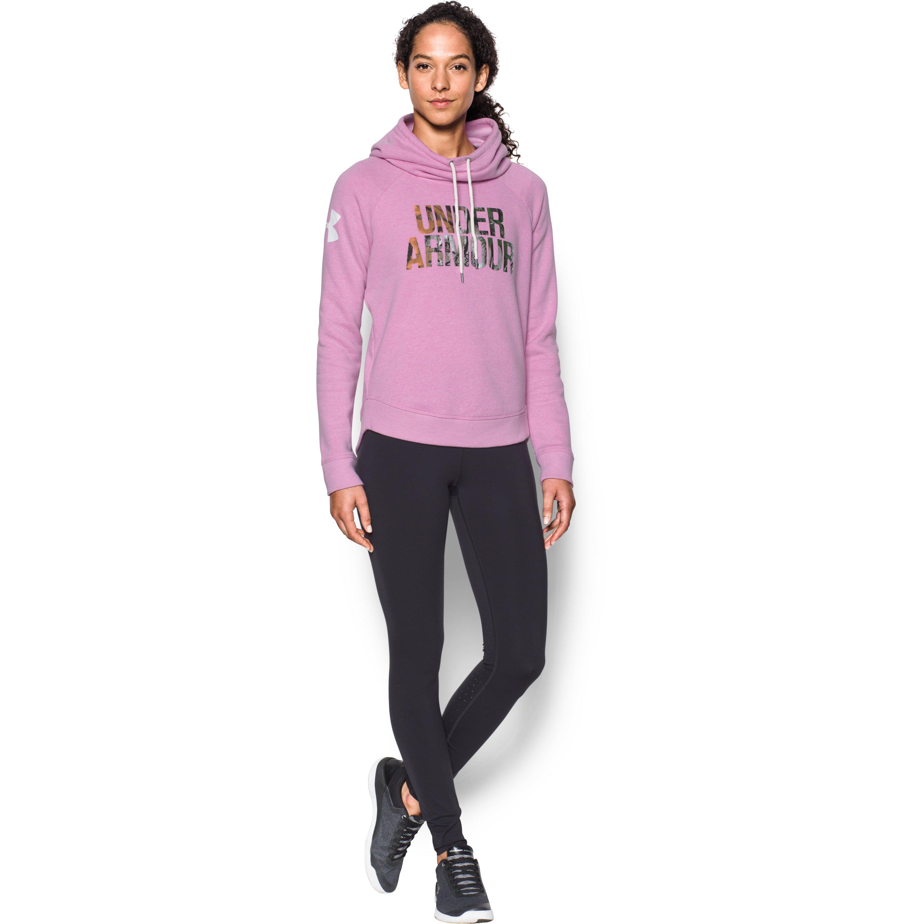 womens pink camo under armour hoodie
