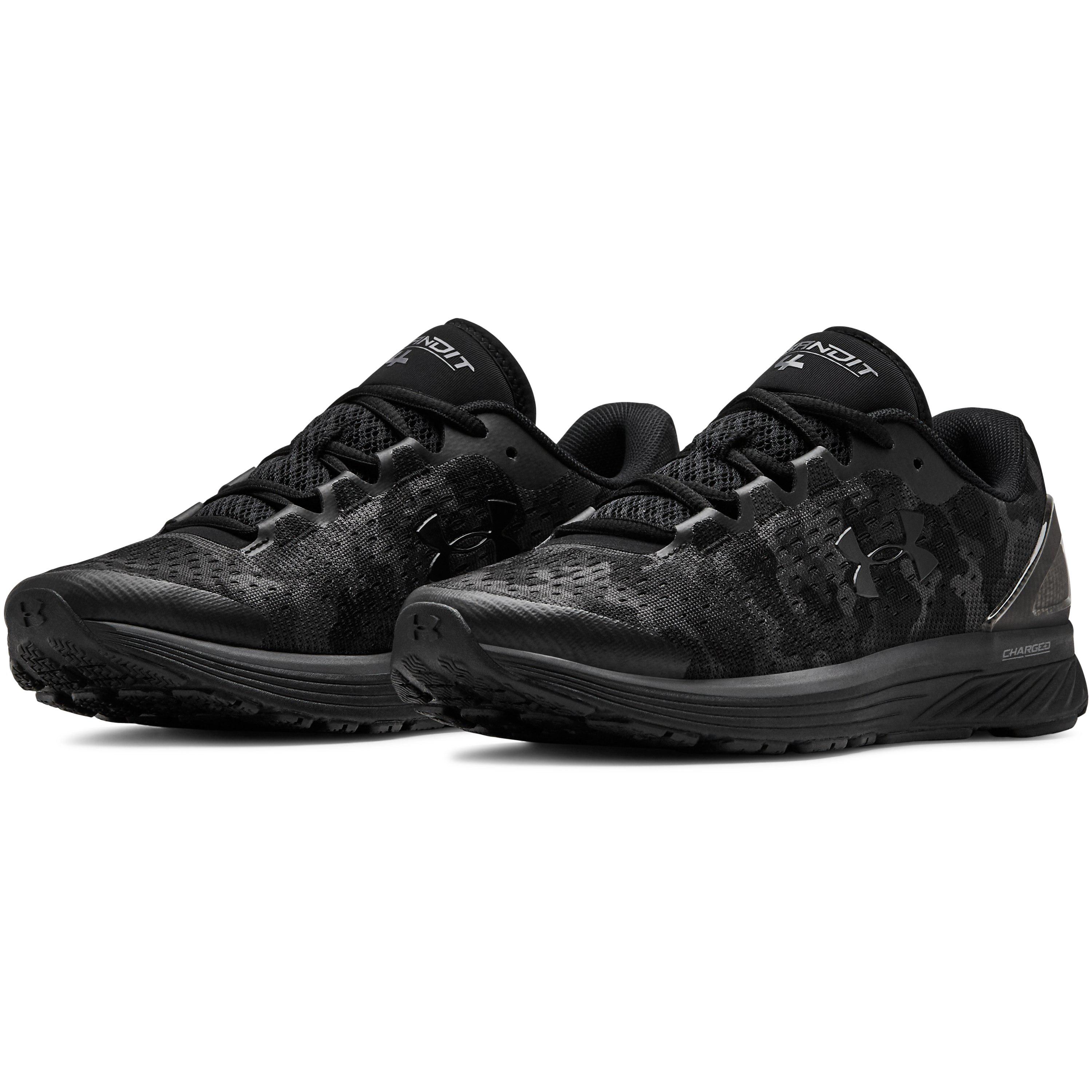 Black Womens Under Armour Charged Bandit 4 Womens Running Shoes