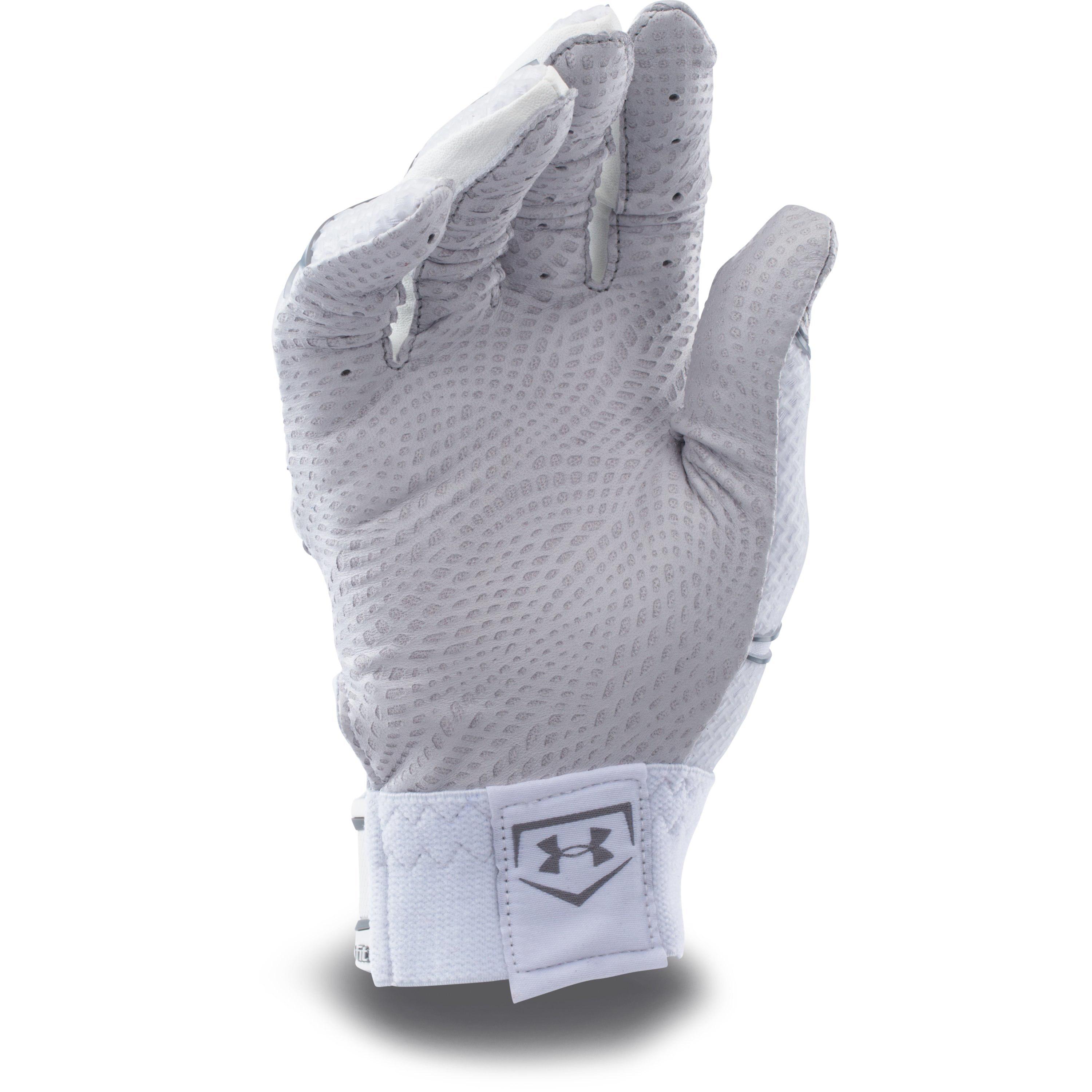all white under armour batting gloves