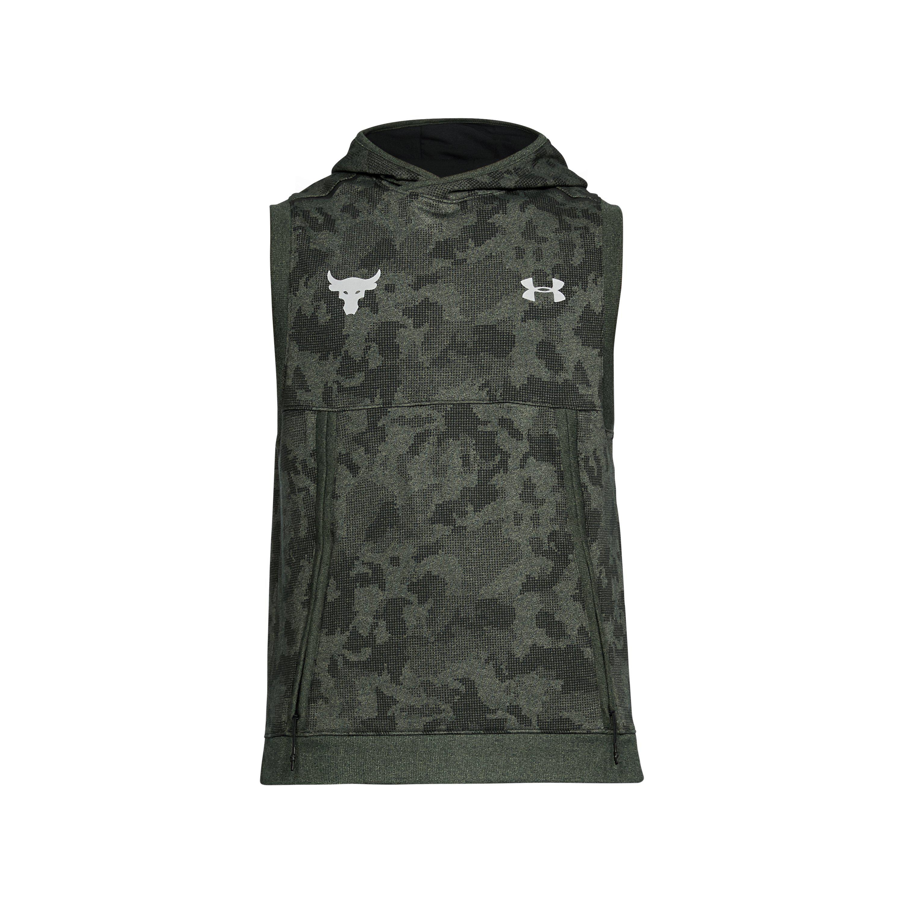 Under Armour Project Rock Threadborne Sleeveless Hoodie in Green for Men |  Lyst