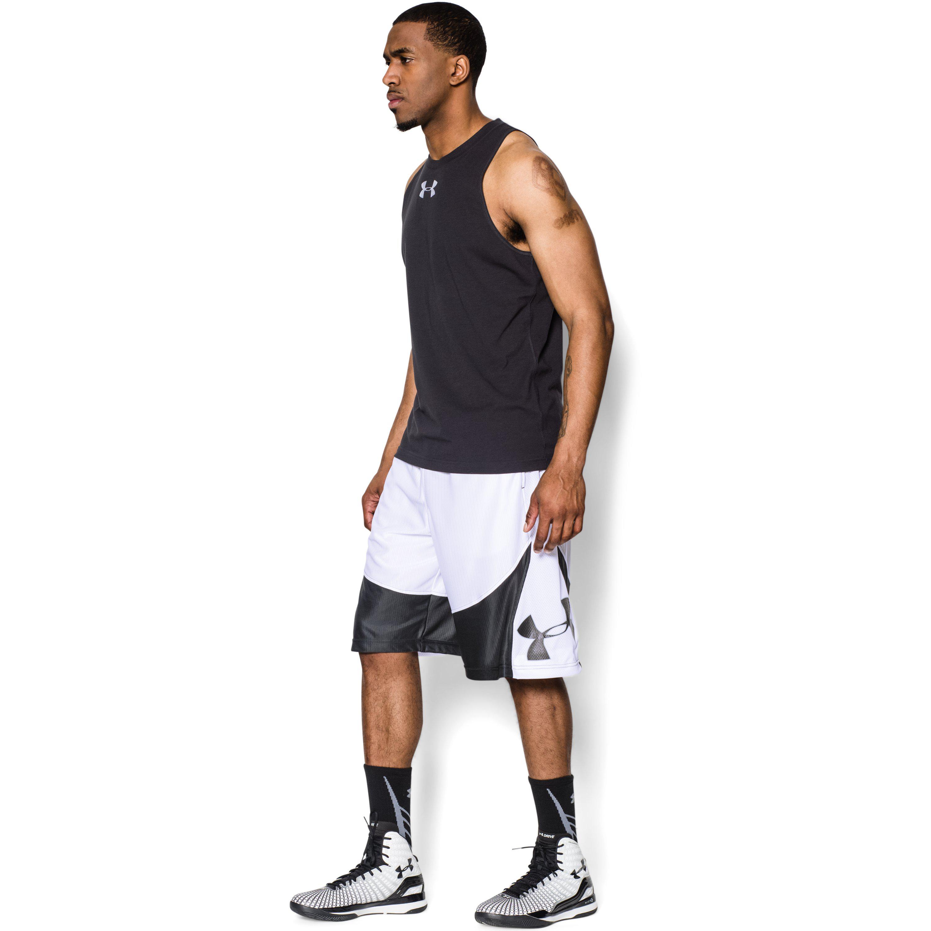 Under Armour Men's Ua Mo' Money Basketball Shorts in White/Black (Black)  for Men | Lyst