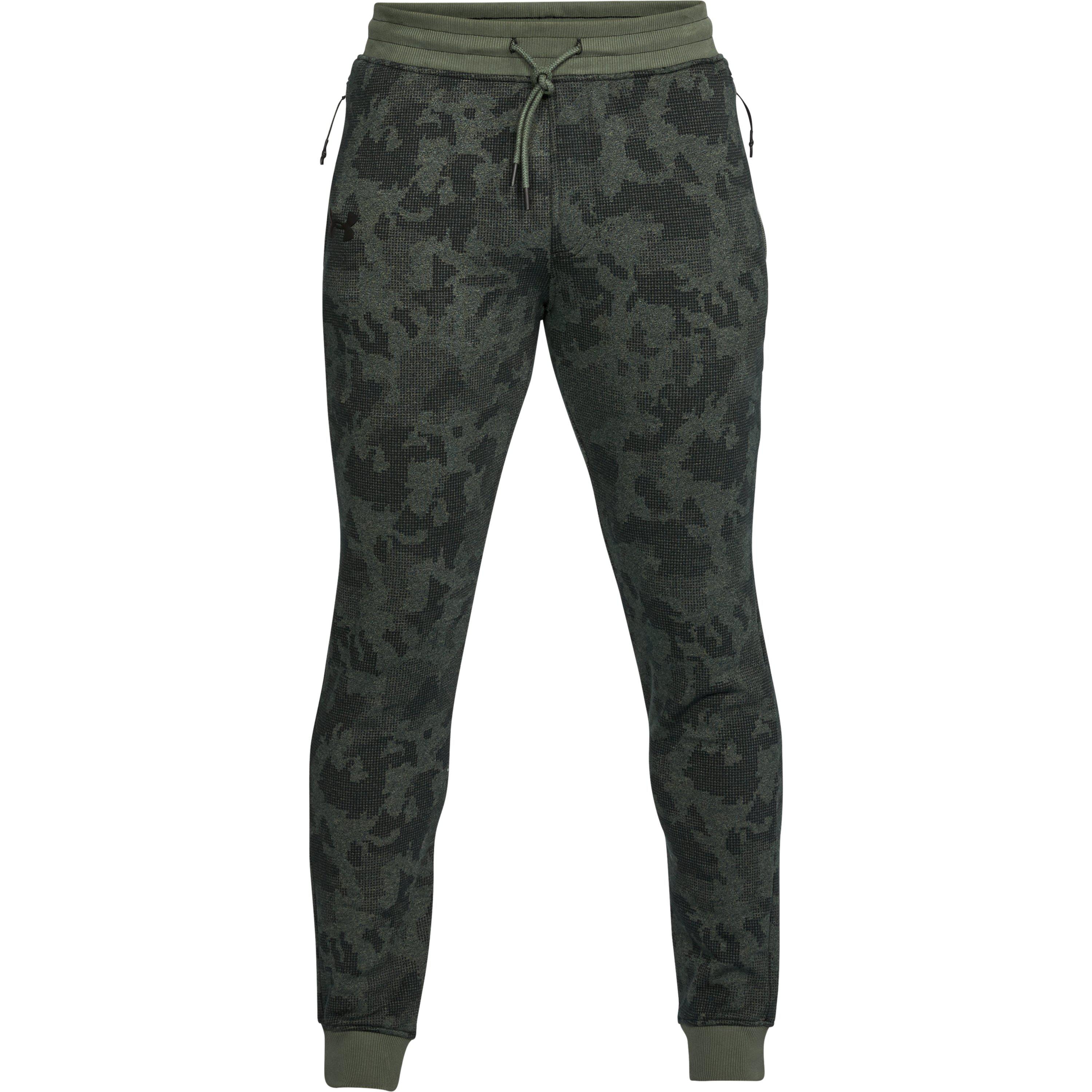ua microthread fleece patterned stacked joggers