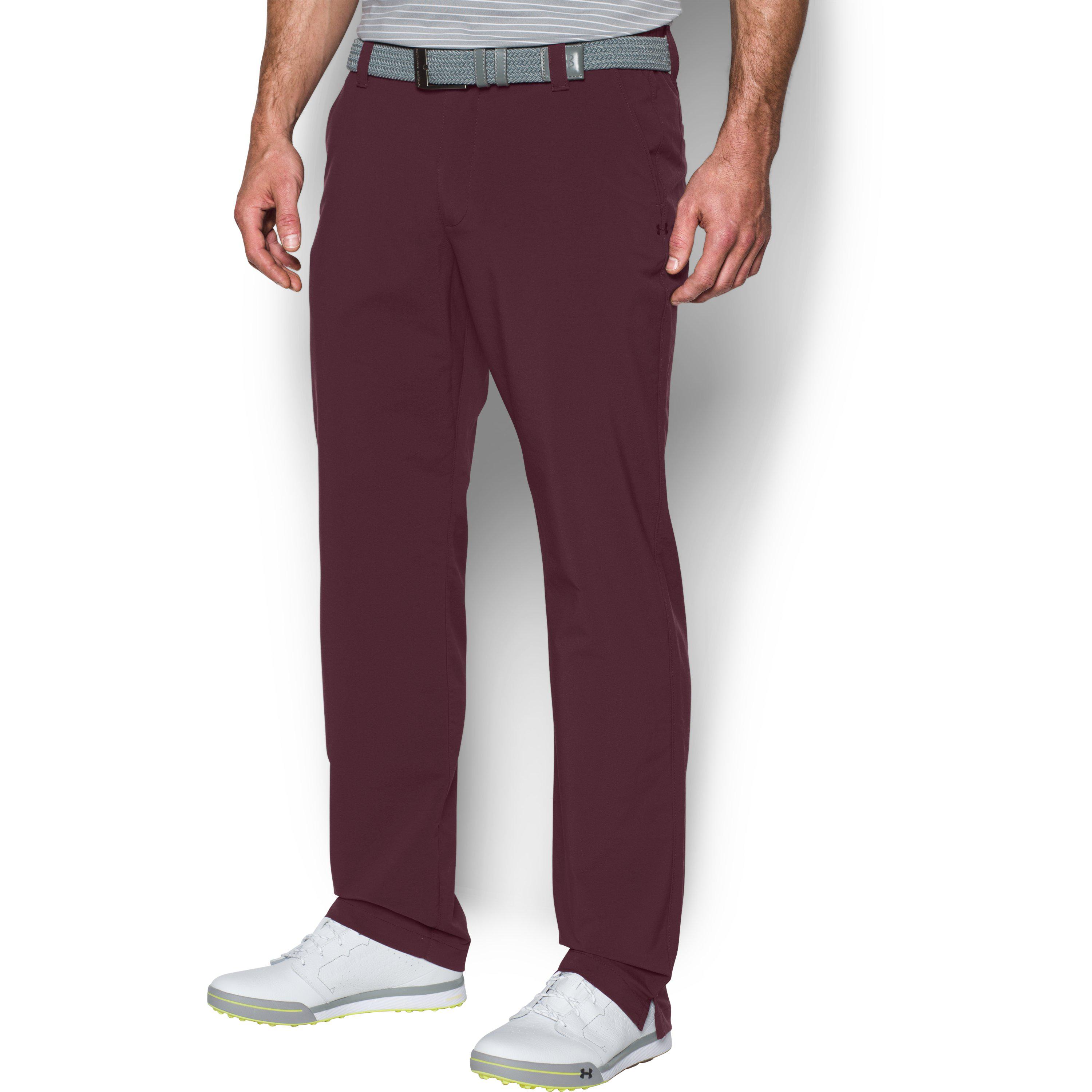 Under Armour Men's Ua Match Play Golf Pants — Straight Leg in Red for ...