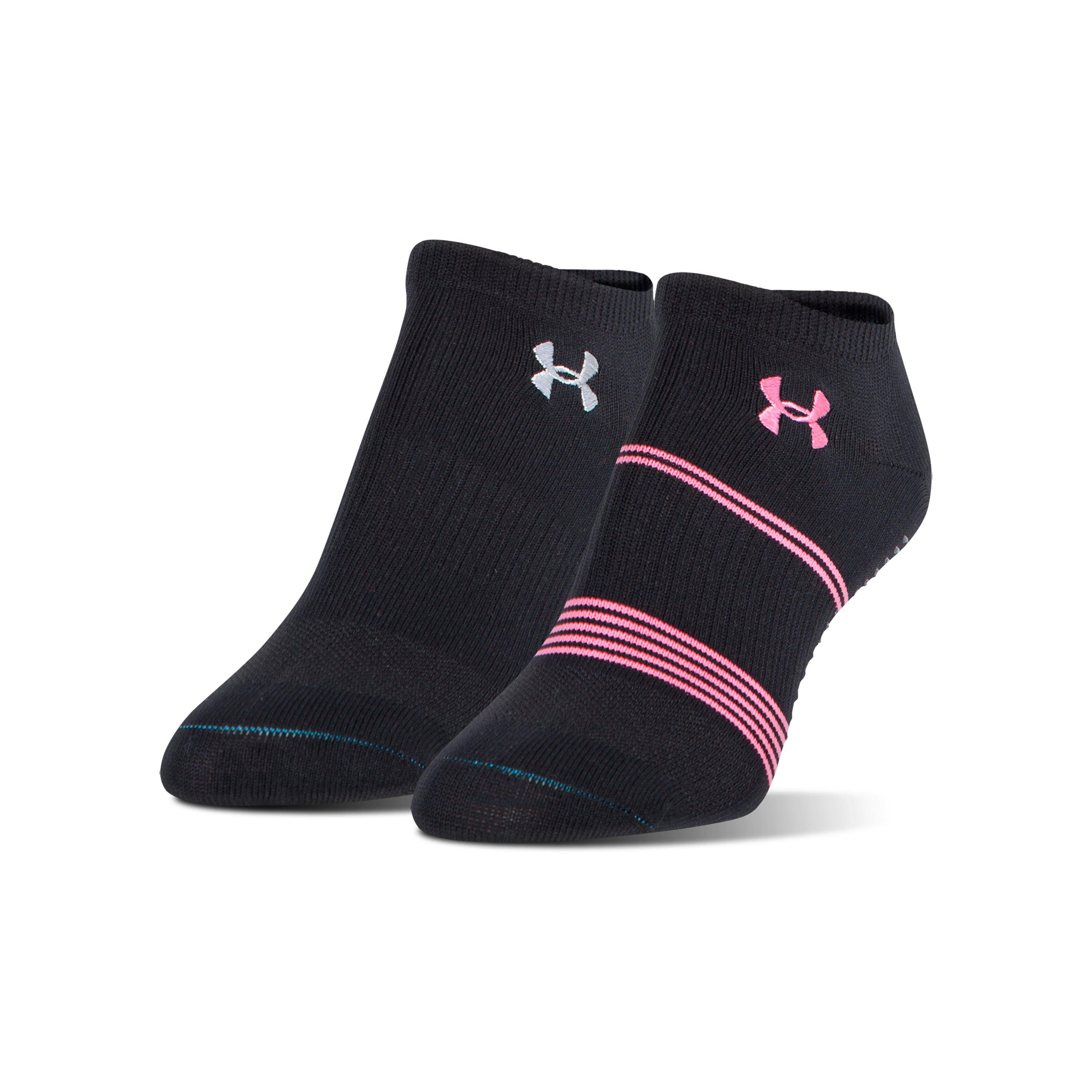 Under Armour Synthetic Ua Grippy Iii No Show Socks 2-pack in Black ...