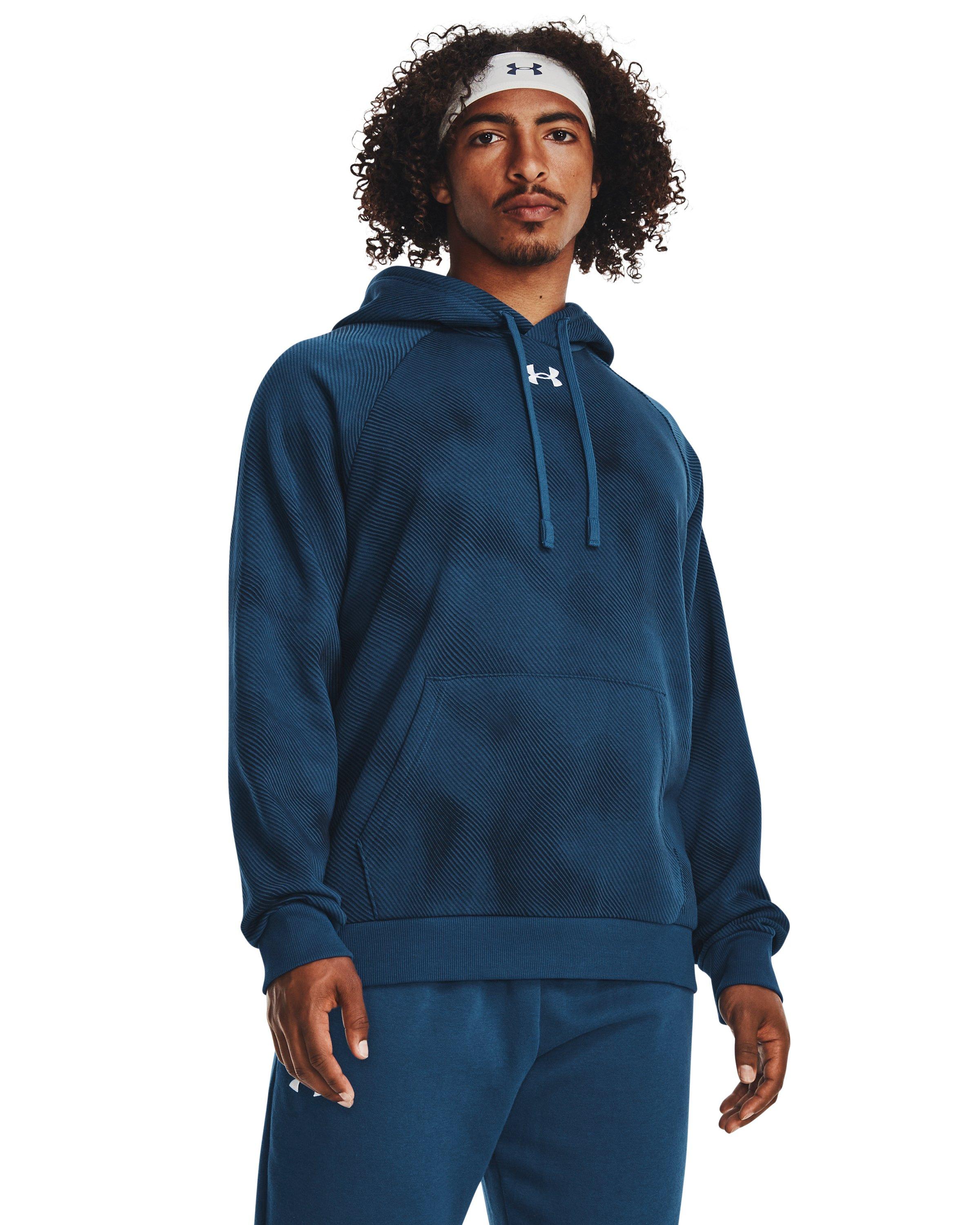 Under Armour Rival Fleece Printed Hoodie in Blue for Men | Lyst UK