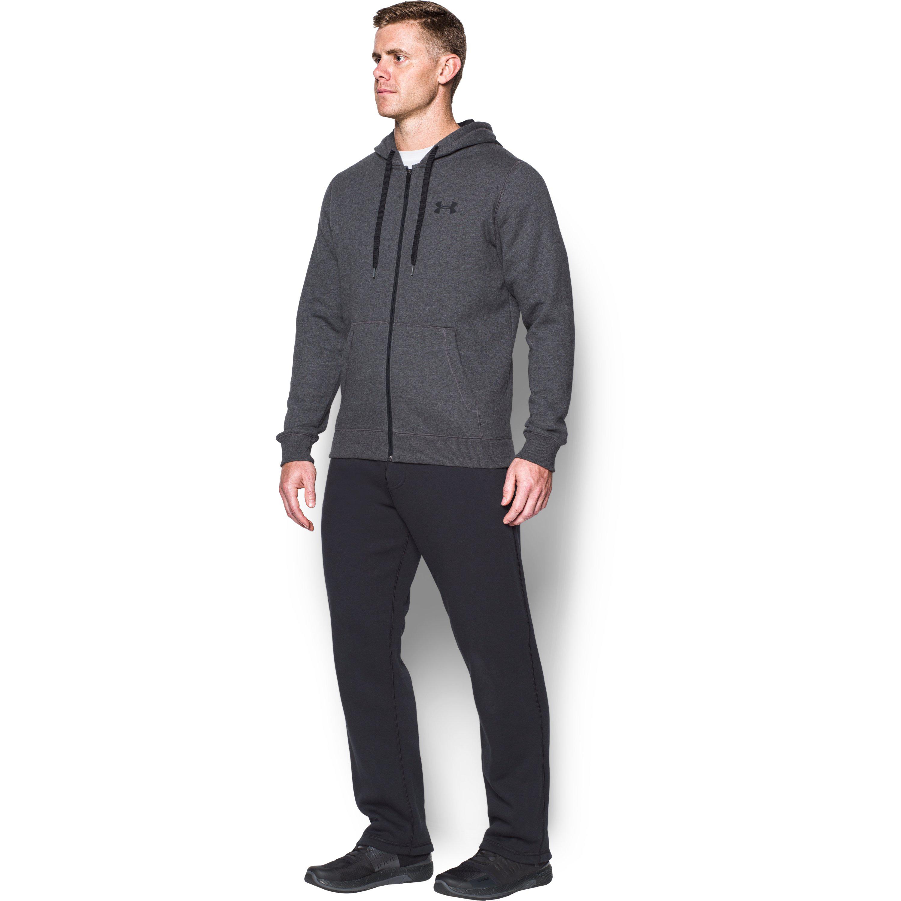 men's ua rival fleece fitted full zip hoodie