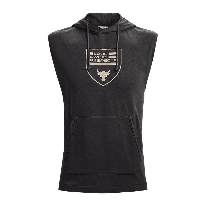 Under Armour Project Rock Heavyweight Terry Sleeveless Hoodie in