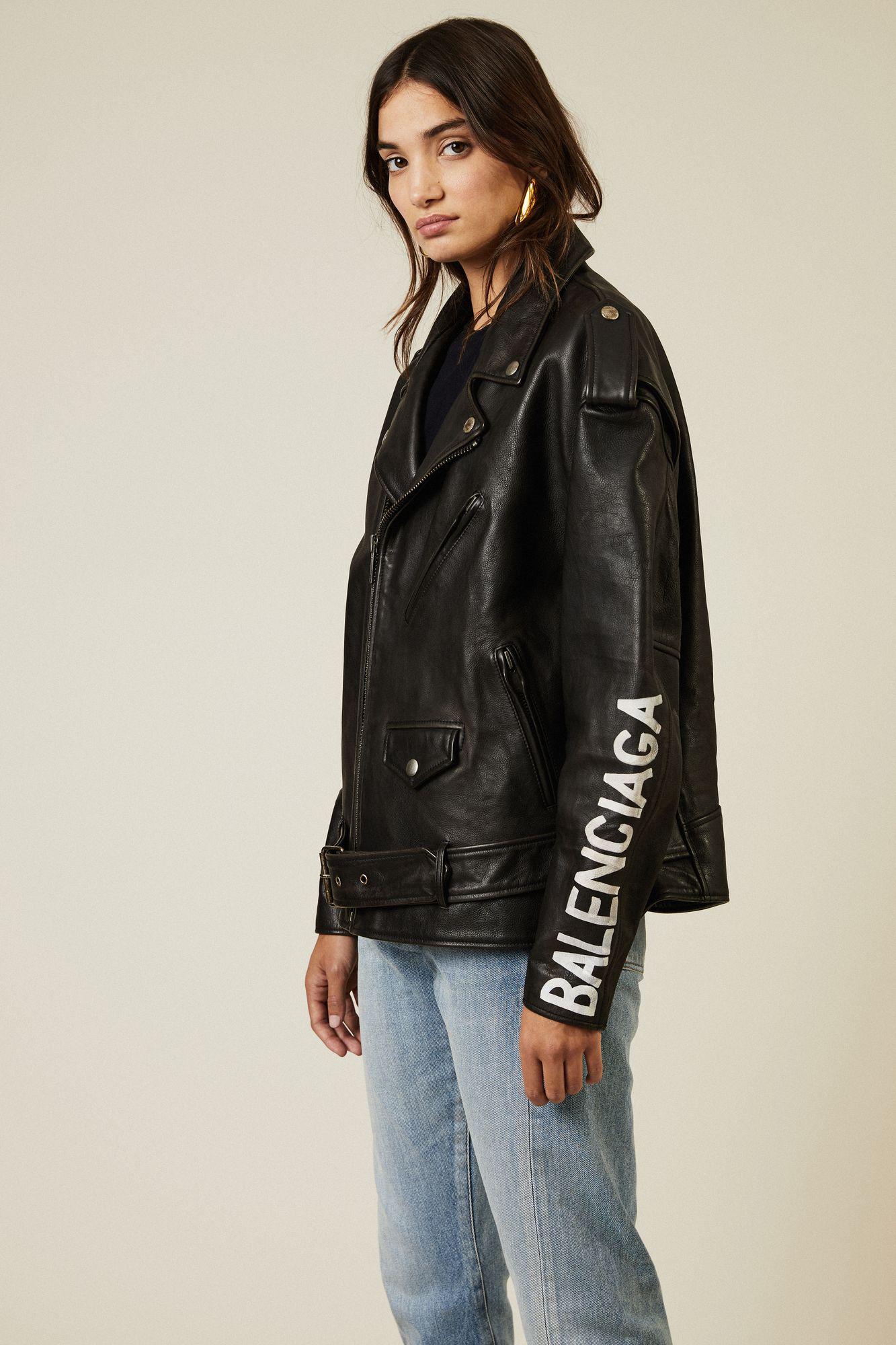 balenciaga lederjacke