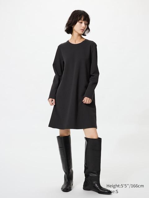 Uniqlo Jersey A-Line Dress in Black | Lyst UK