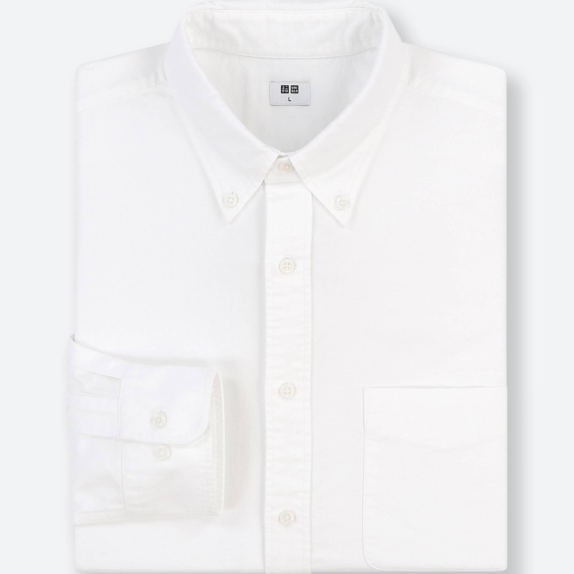 Lyst - Uniqlo Men Oxford Long-sleeve Shirt (online Exclusive) in White ...