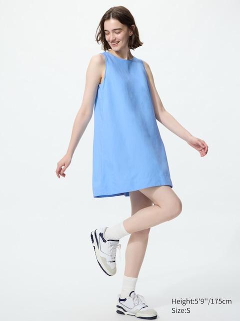 Uniqlo Linen Blend Mini Dress (Sleeveless) in Blue | Lyst UK Uniqlo Linen Blend Mini Dress (Sleeveless) in Blue | Lyst UK