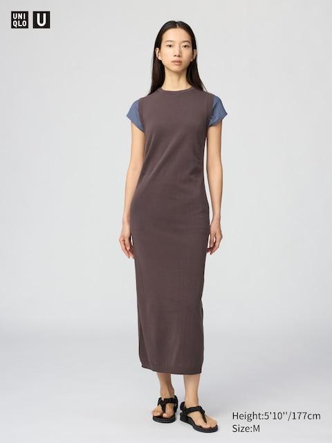 Uniqlo 3D Cotton Knit Dress in White